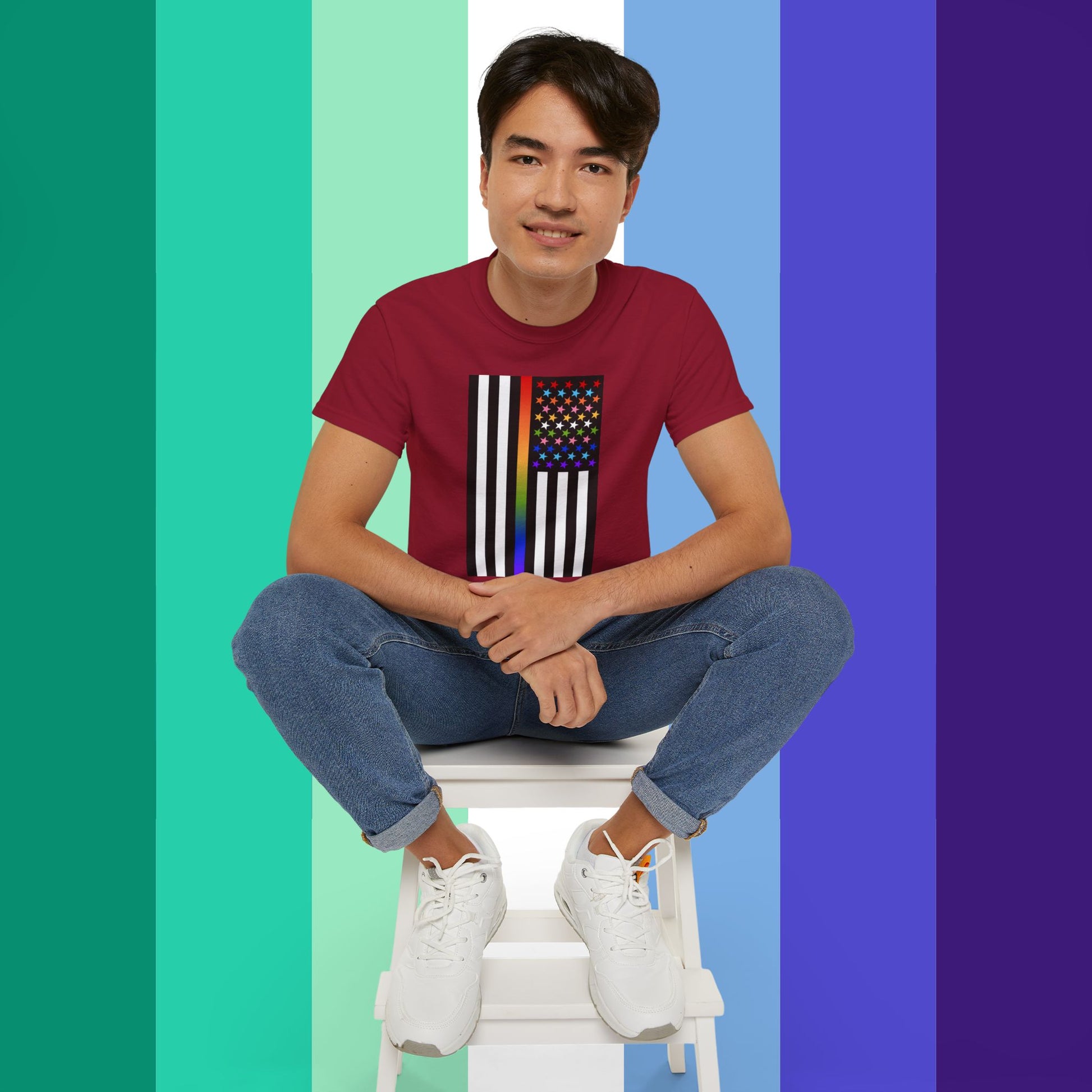 Thin Queer Line American Flag Ultra Cotton T-shirt