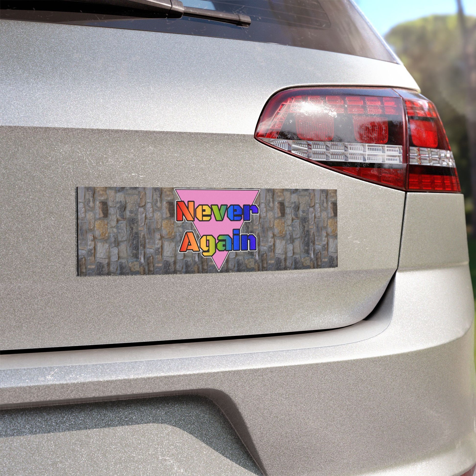 Never Again Bold Letters Car Magnet