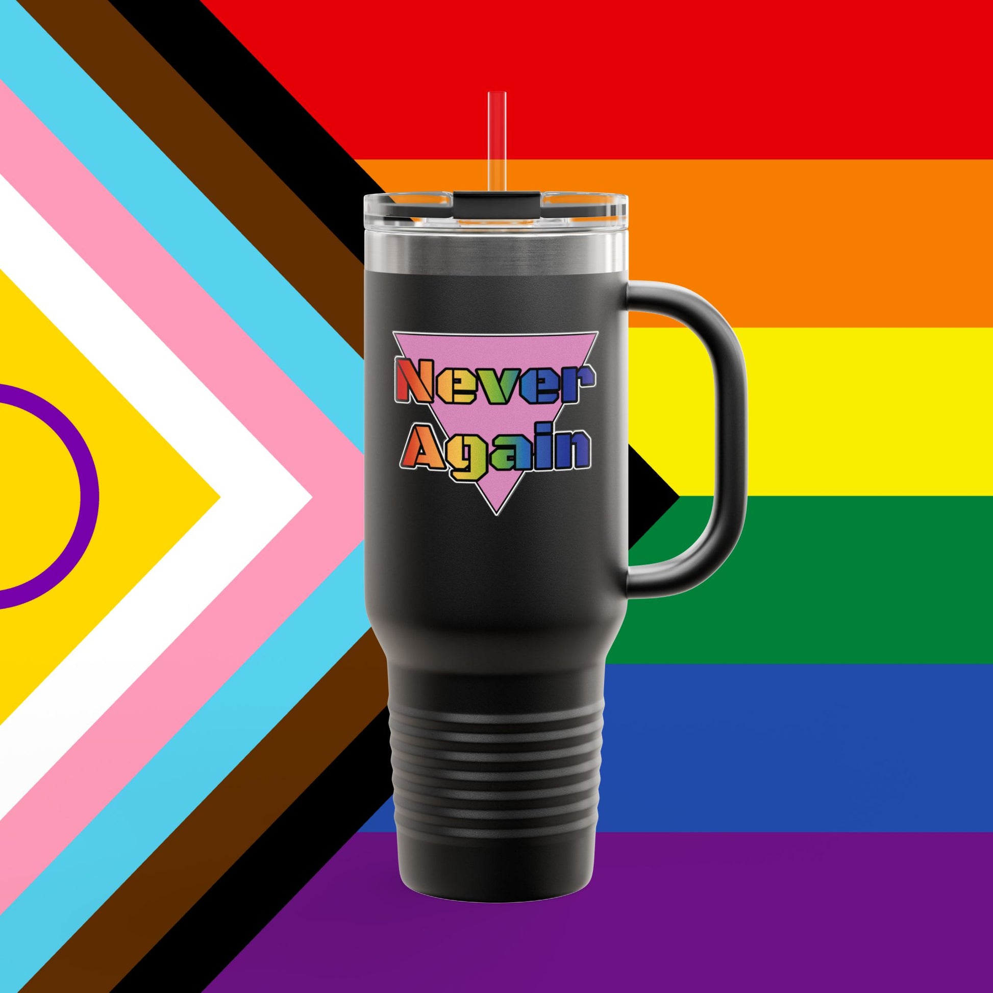 Bold Letters Never Again 40oz Insulated Travel Mug