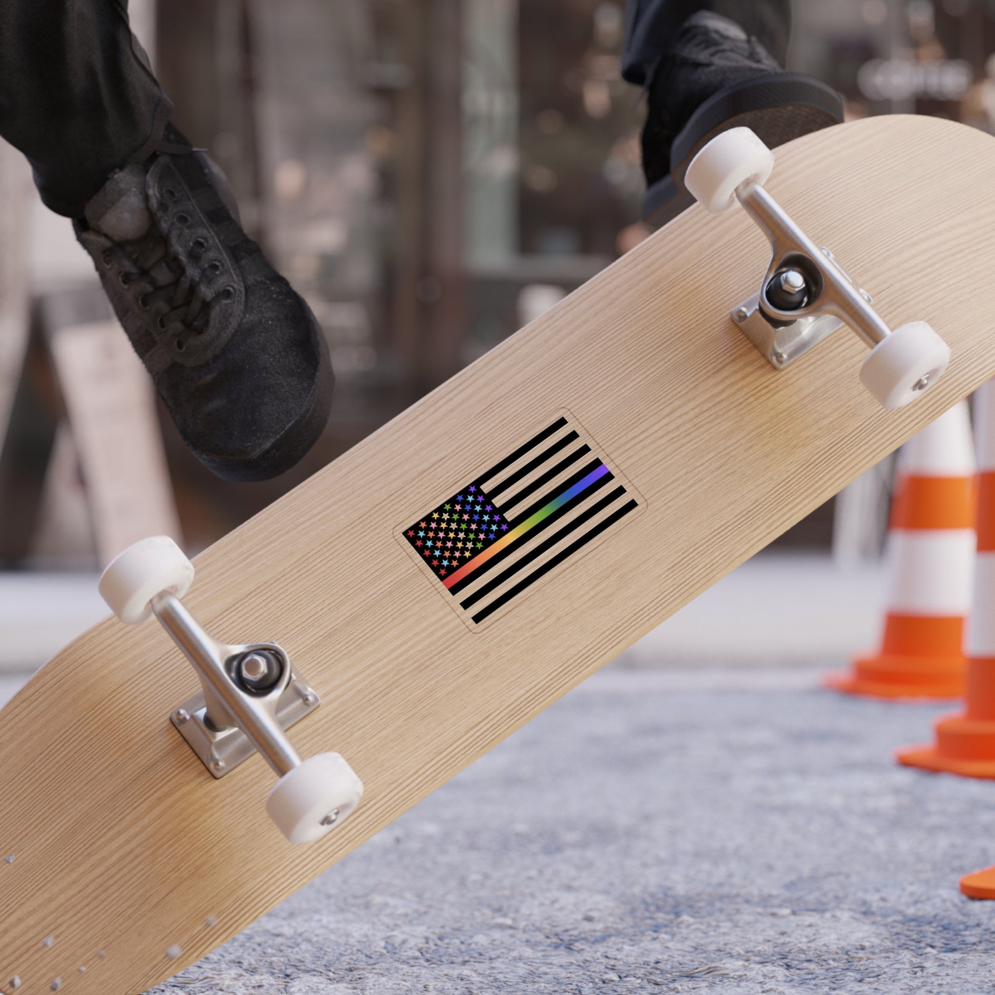 Thin Queer Line American Flag Outdoor Sticker