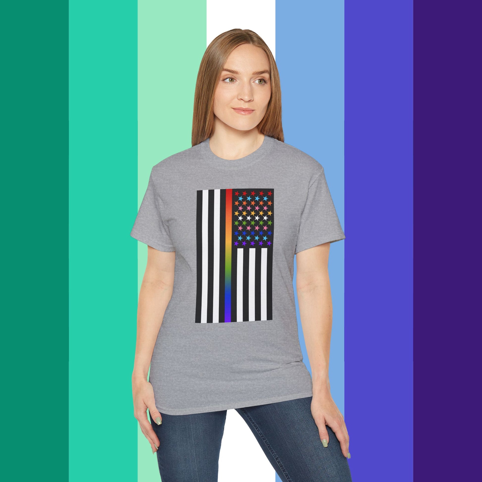 Thin Queer Line American Flag Ultra Cotton T-shirt
