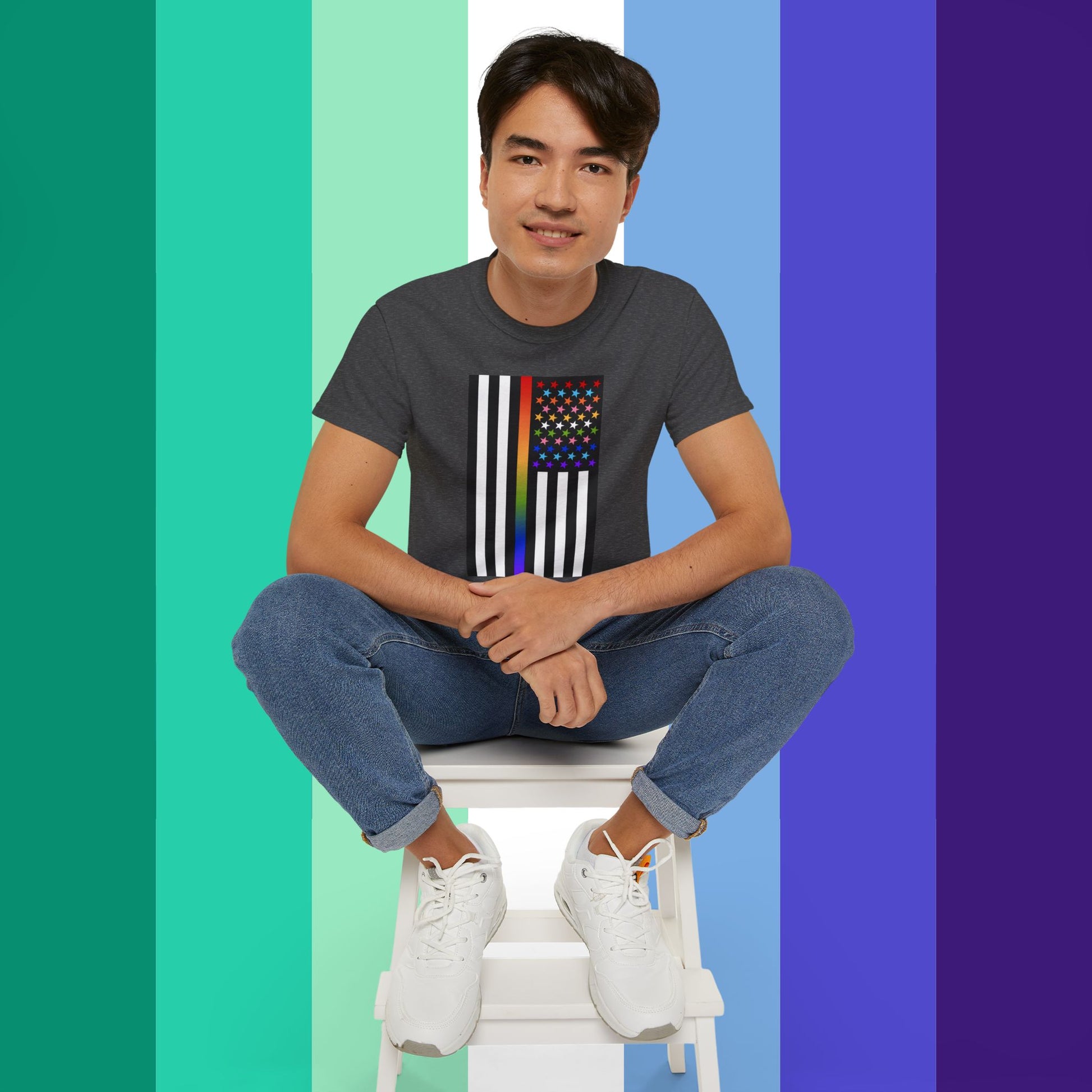 Thin Queer Line American Flag Ultra Cotton T-shirt