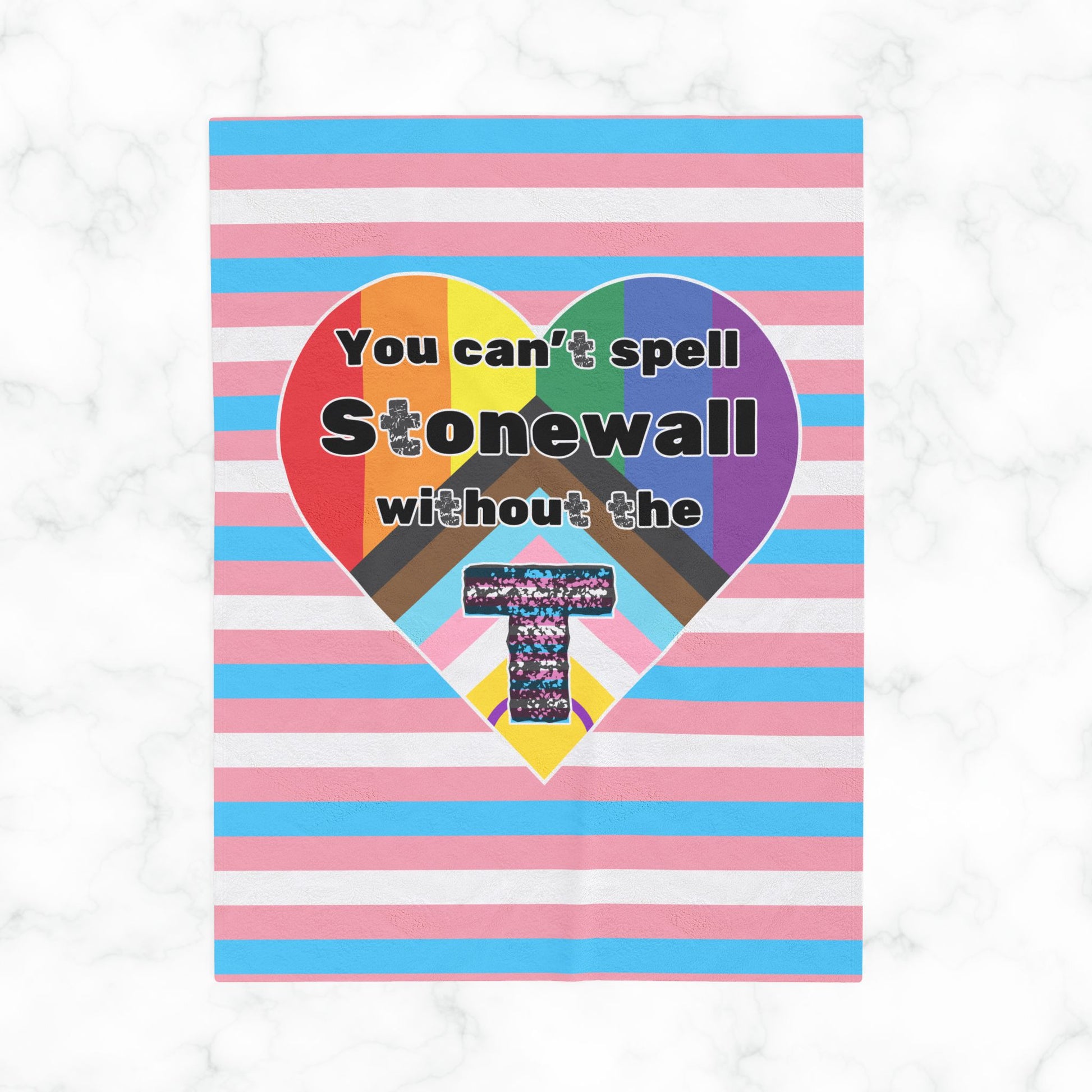 Trans Pride Stonewall Velveteen Plush Blanket