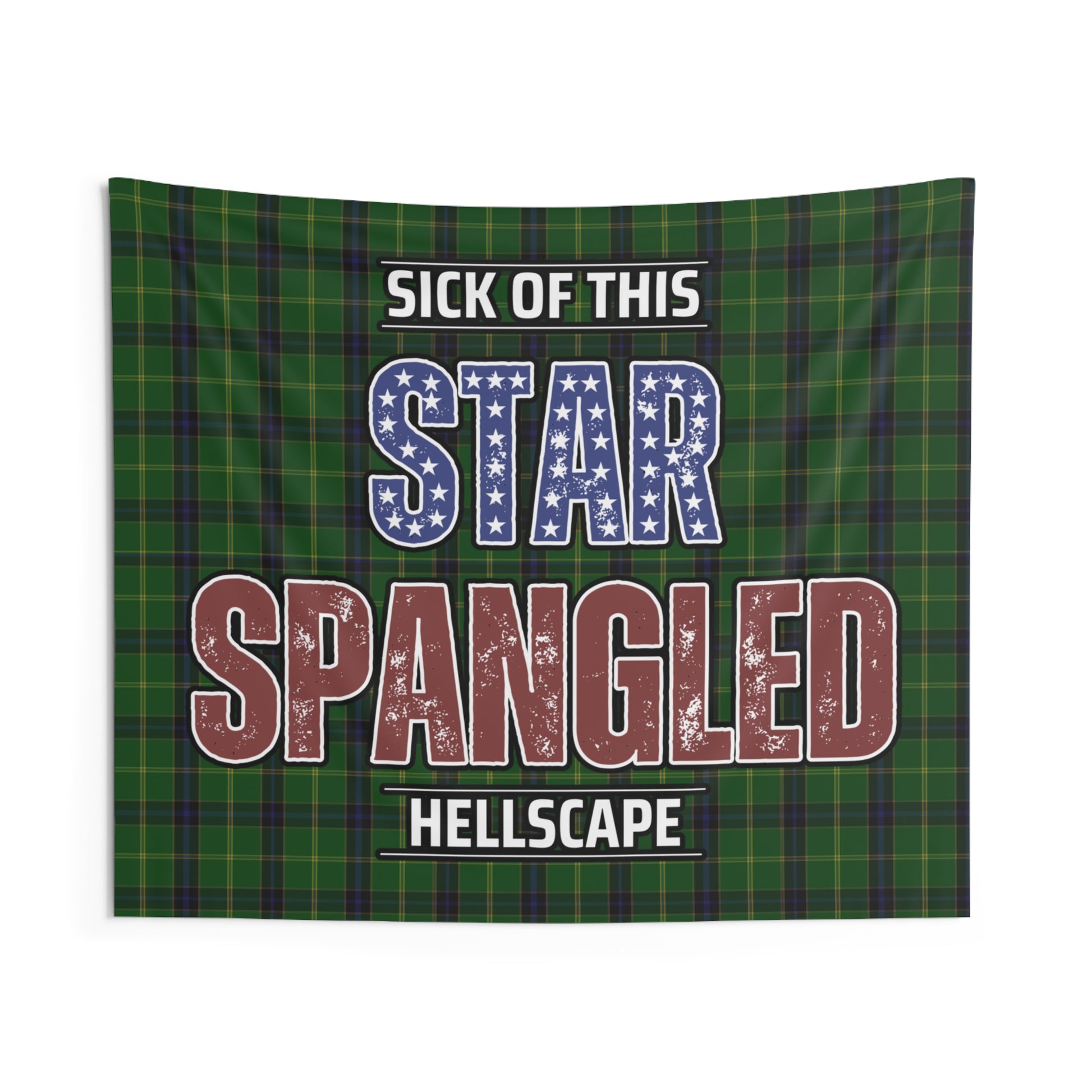 Star Spangled Hellscape Tartan Wall Tapestry