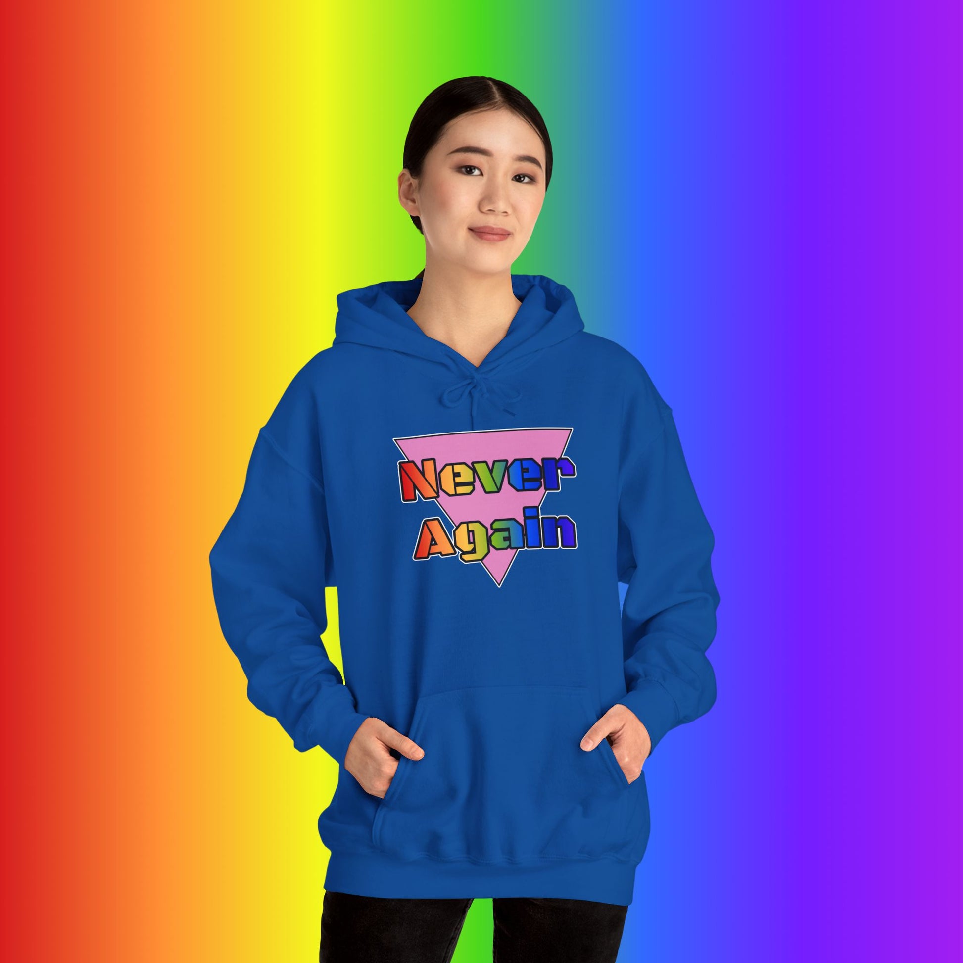 Never Again Bold Letters Heavy Blend Hoodie