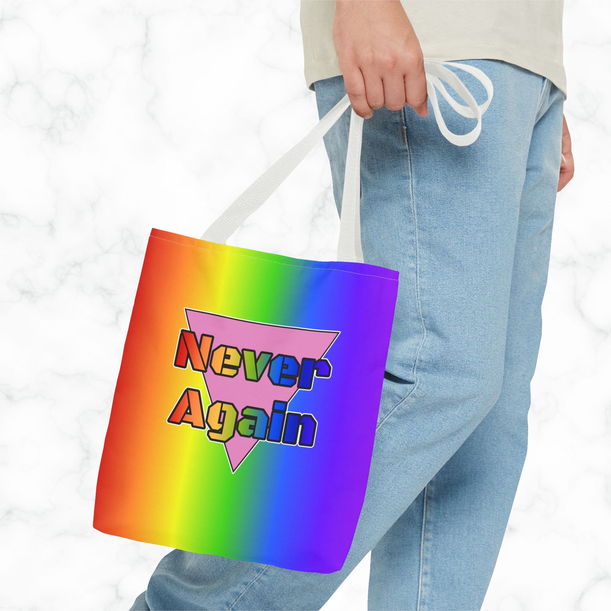 Never Again Bold Letters Tote Bag