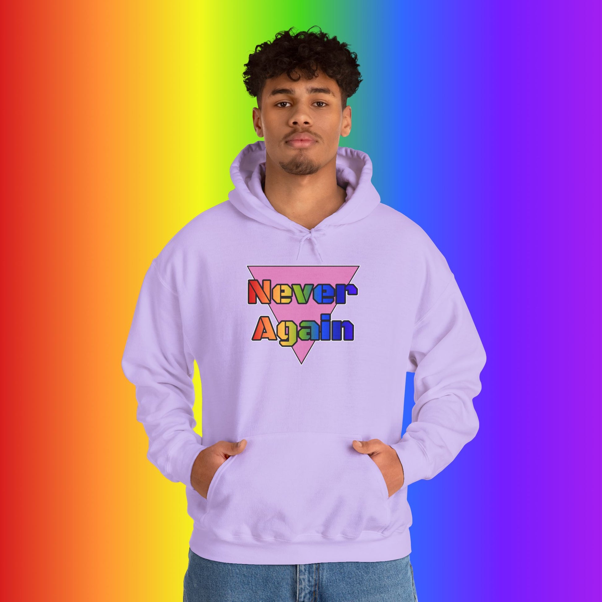 Never Again Bold Letters Heavy Blend Hoodie