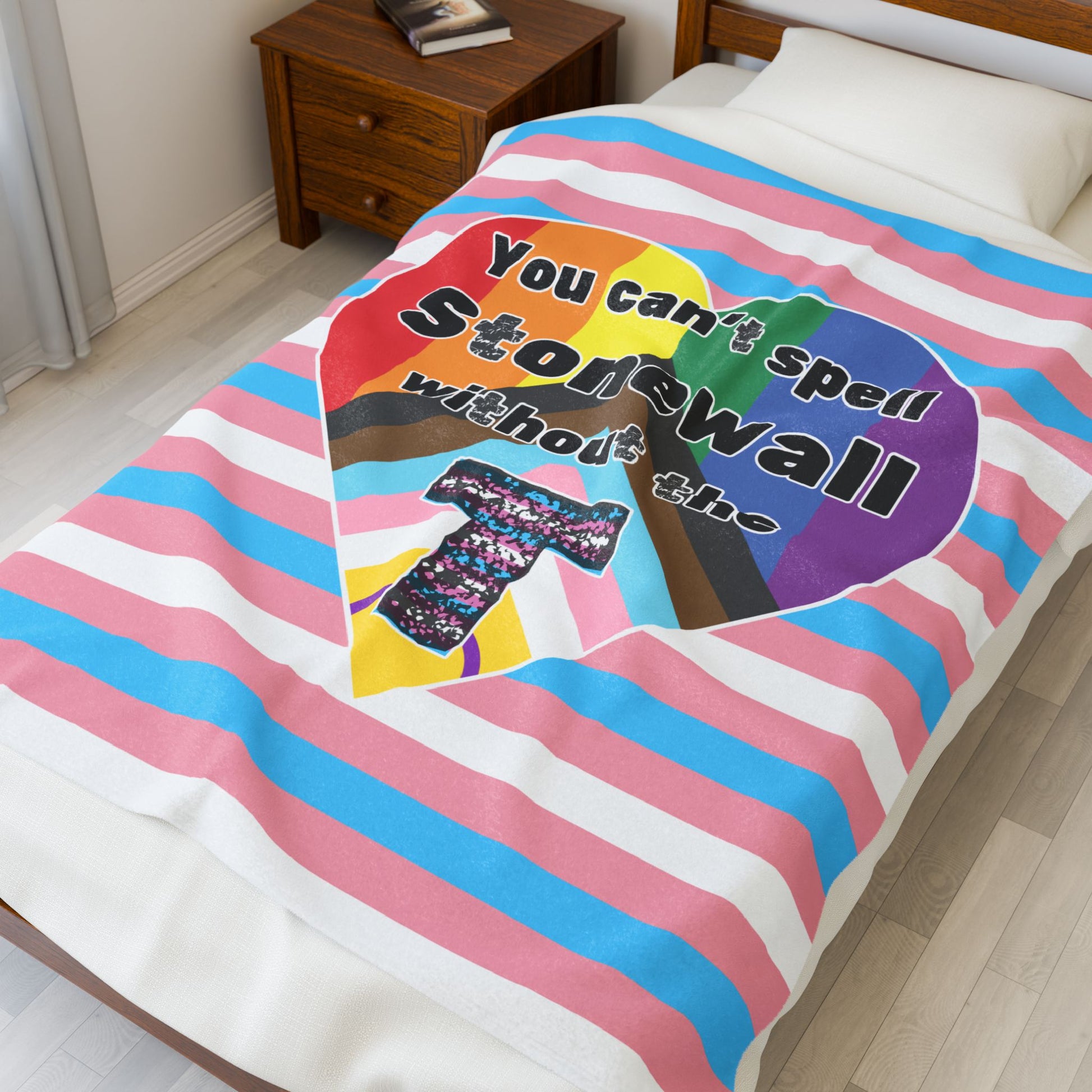 Trans Pride Stonewall Velveteen Plush Blanket