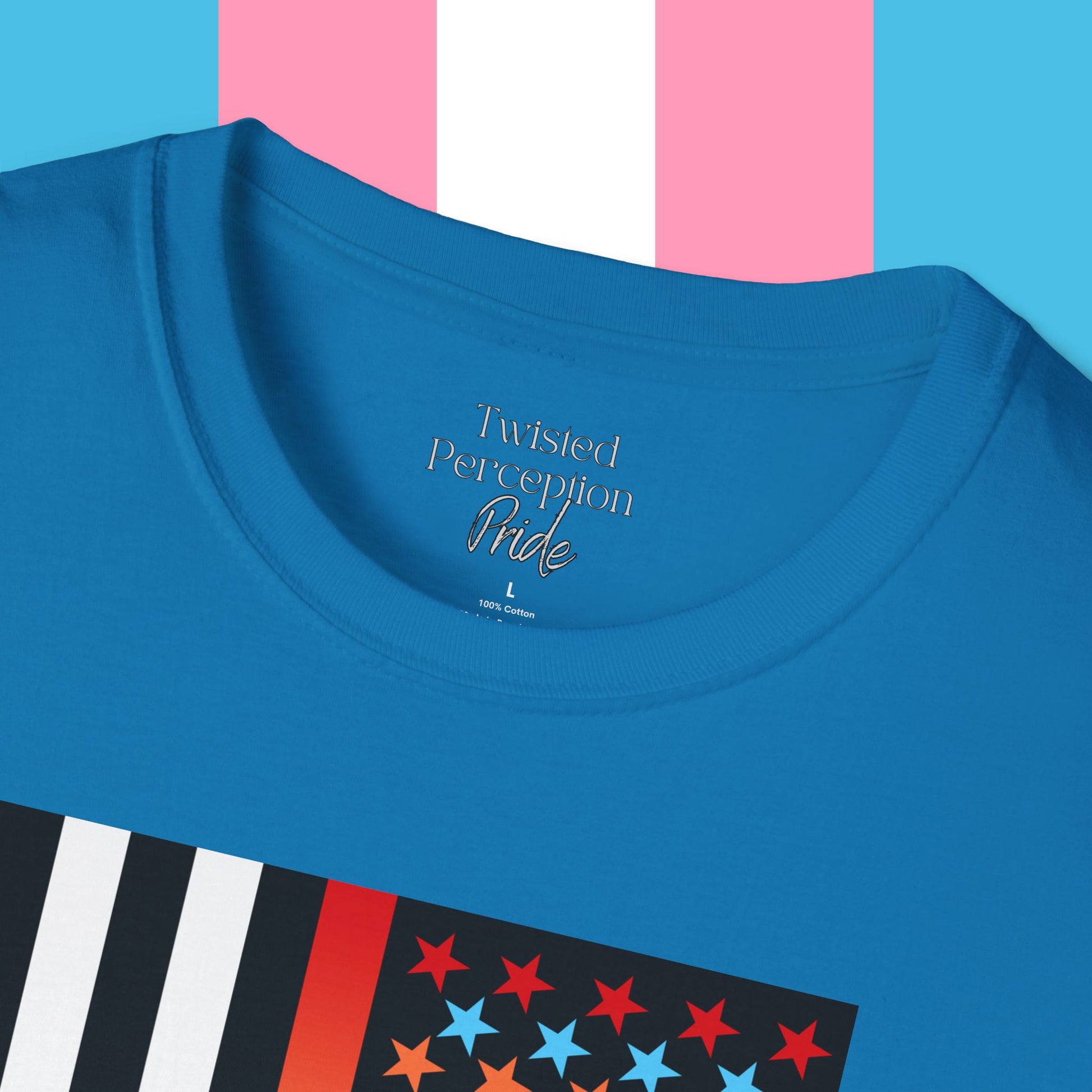 Thin Queer Line Pride Flag Unisex Softstyle T-shirt