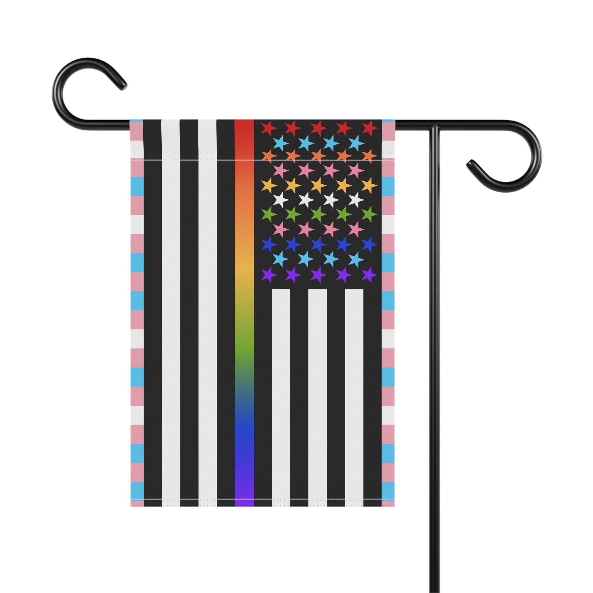 Thin Queer Line American Flag Garden Banner
