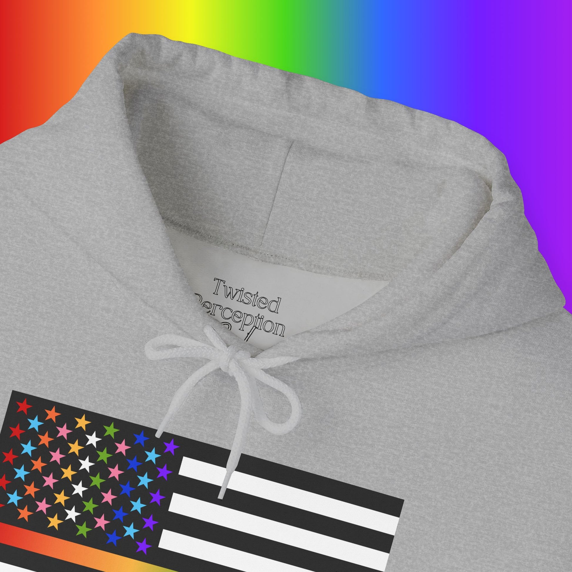 Thin Queer Line American Flag Heavy Blend Hoodie