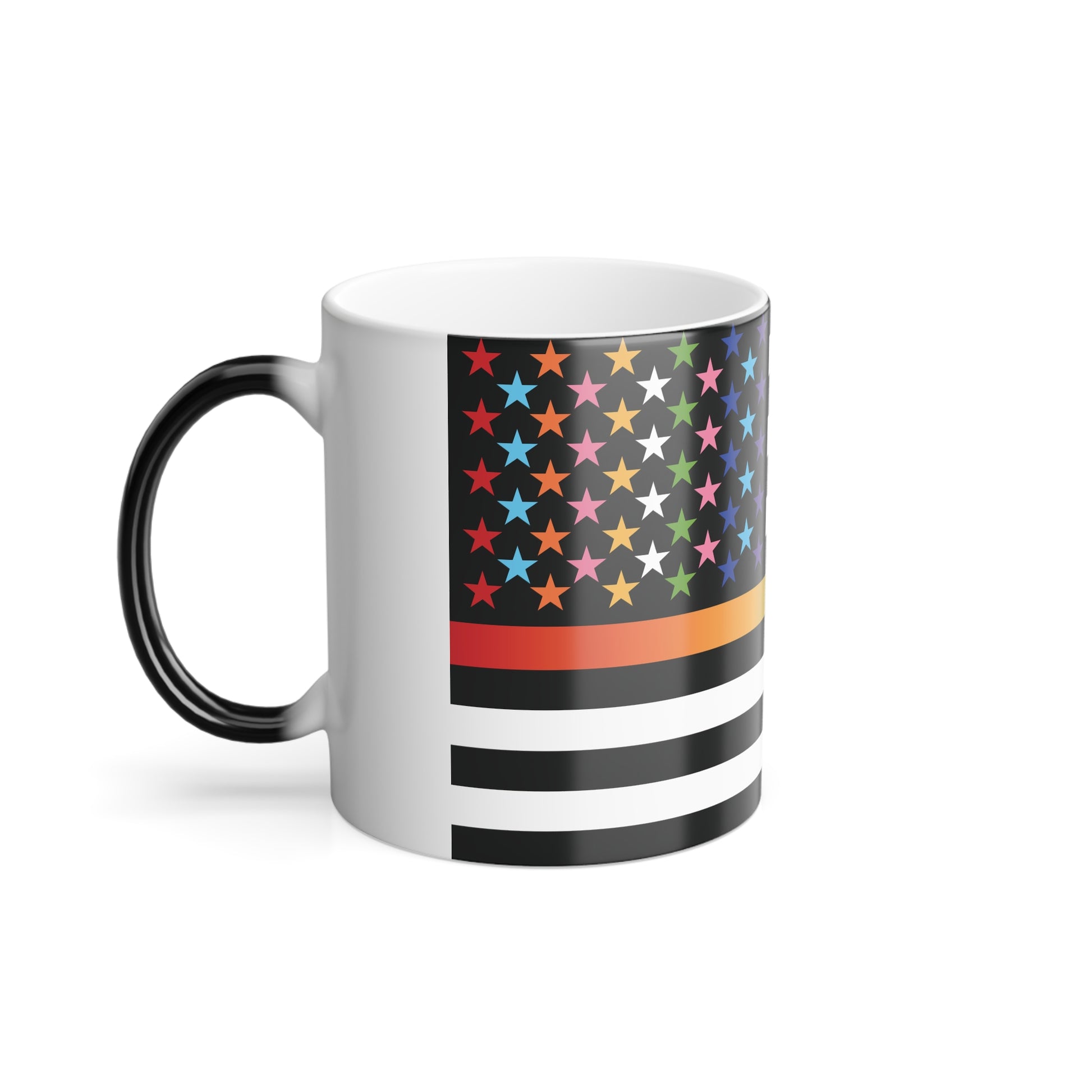 Thin Queer Line American Flag Color Morphing Mug - 11oz