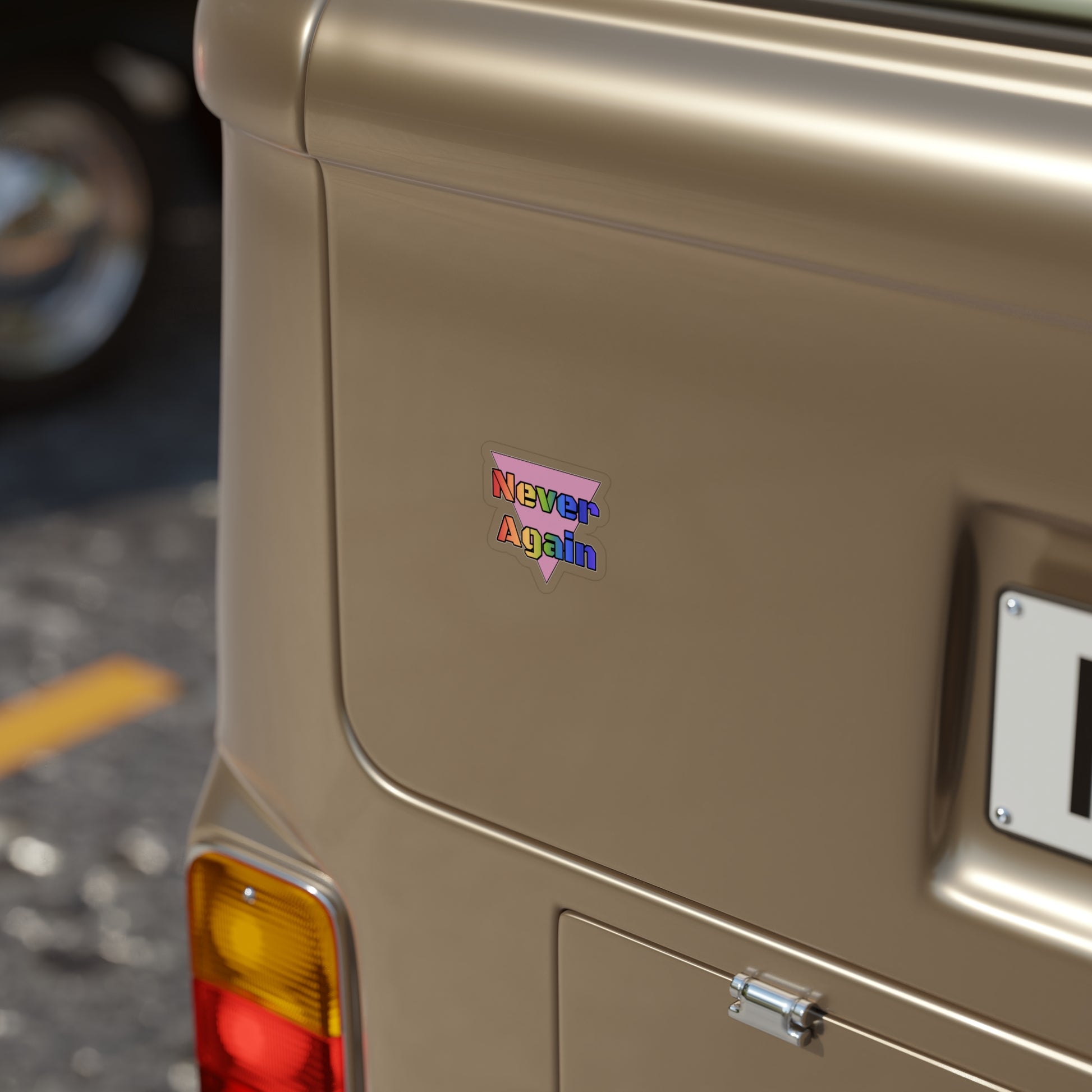 Never Again Bold Letters Outdoor Sticker