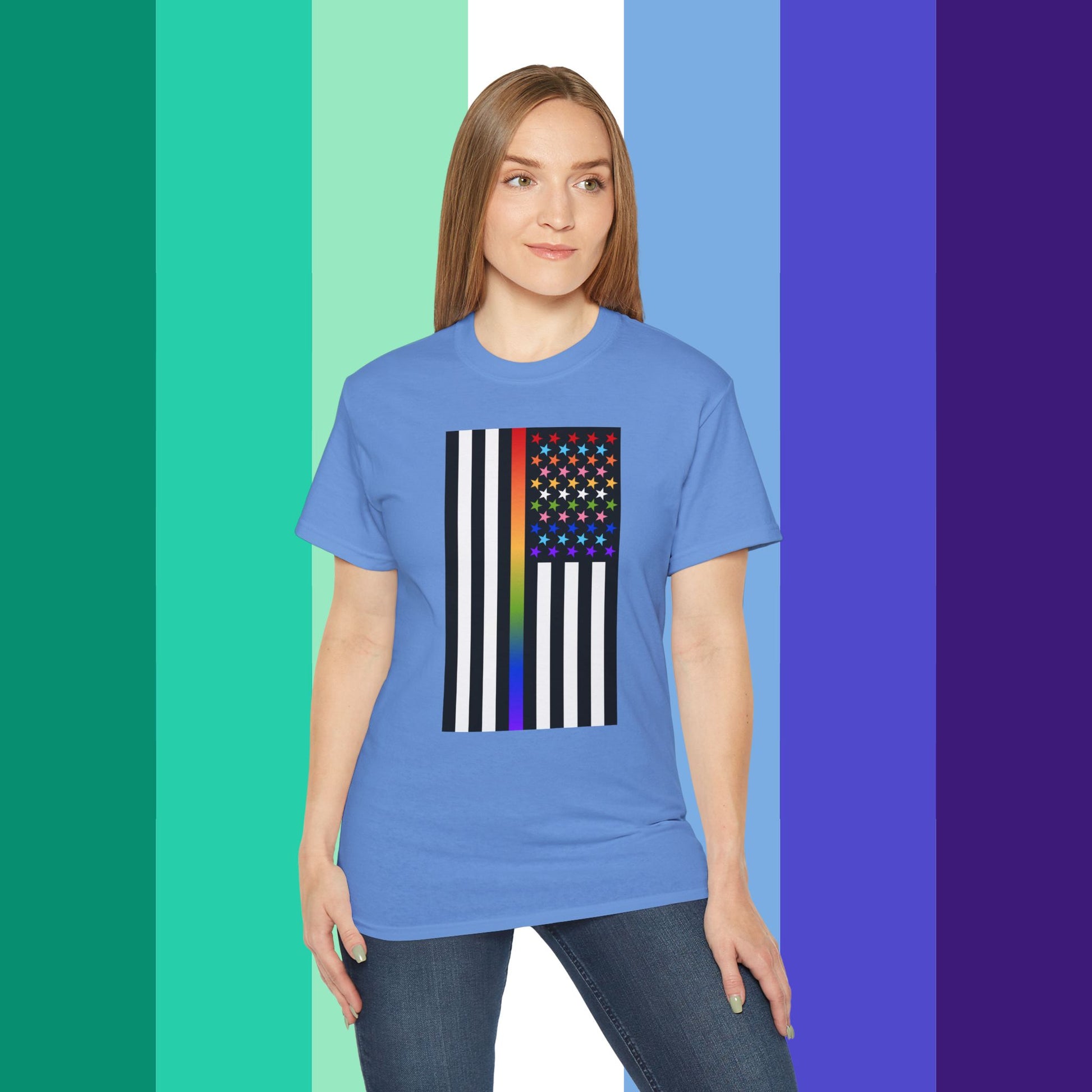 Thin Queer Line American Flag Ultra Cotton T-shirt