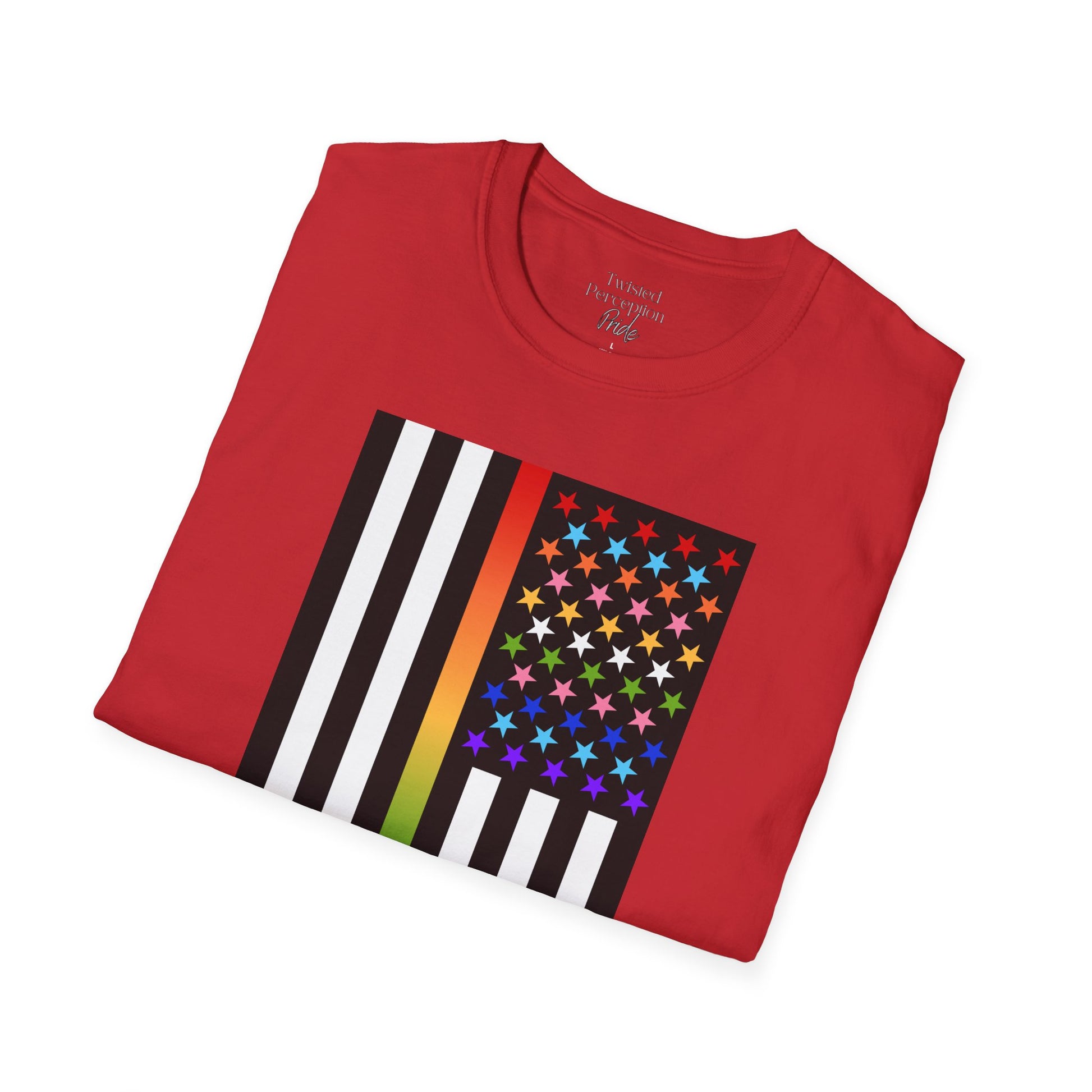 Thin Queer Line Pride Flag Unisex Softstyle T-shirt