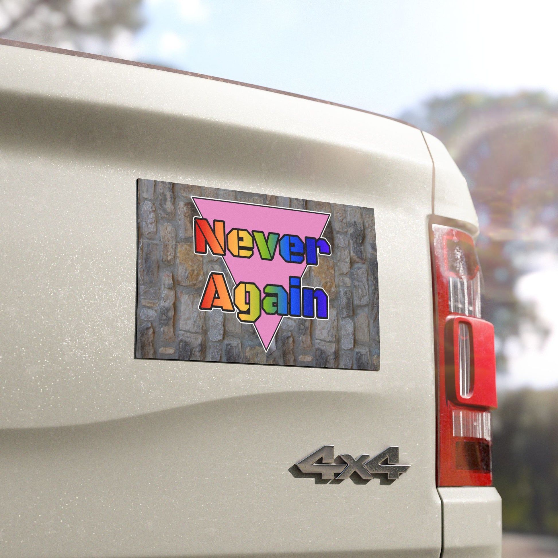 Never Again Bold Letters Car Magnet