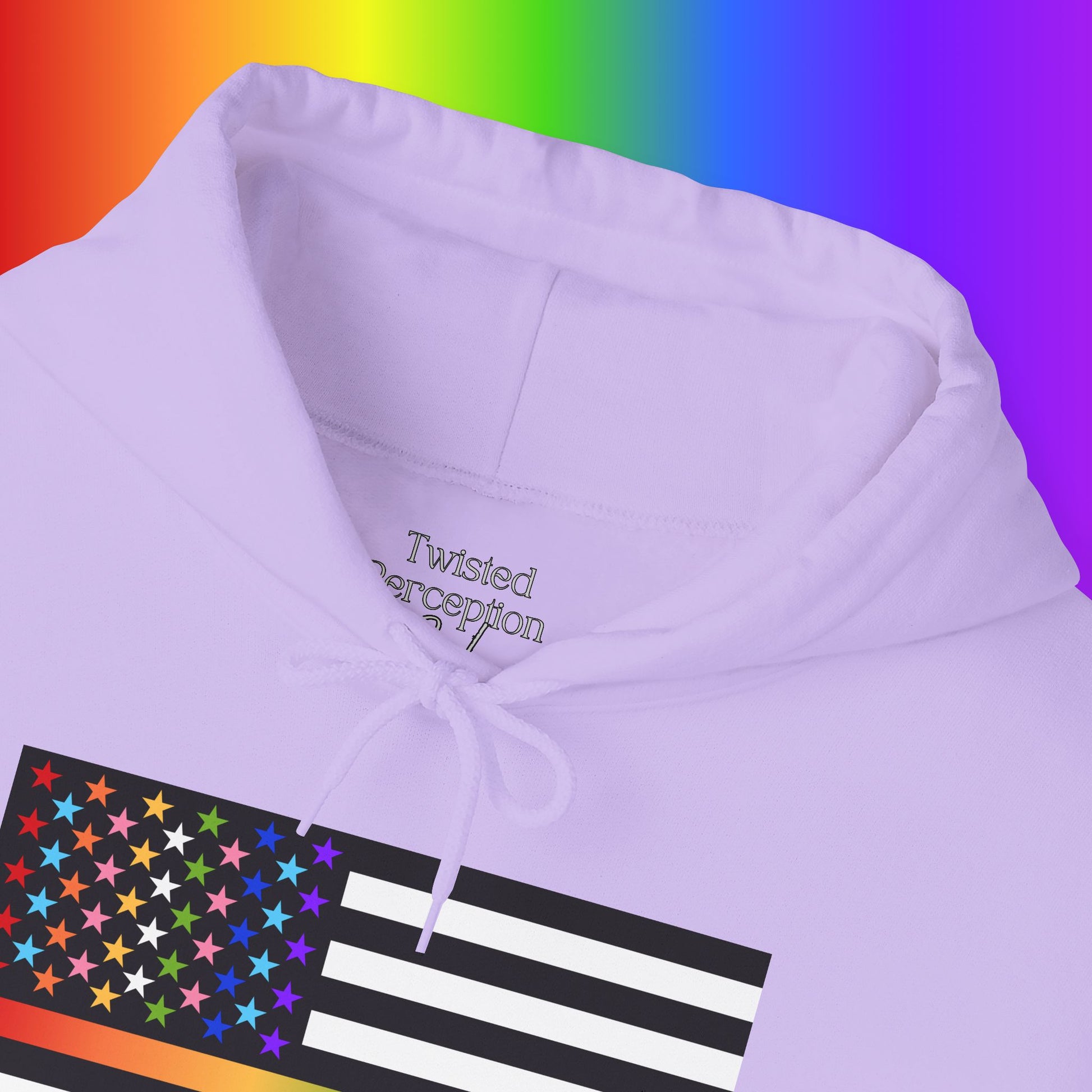 Thin Queer Line American Flag Heavy Blend Hoodie