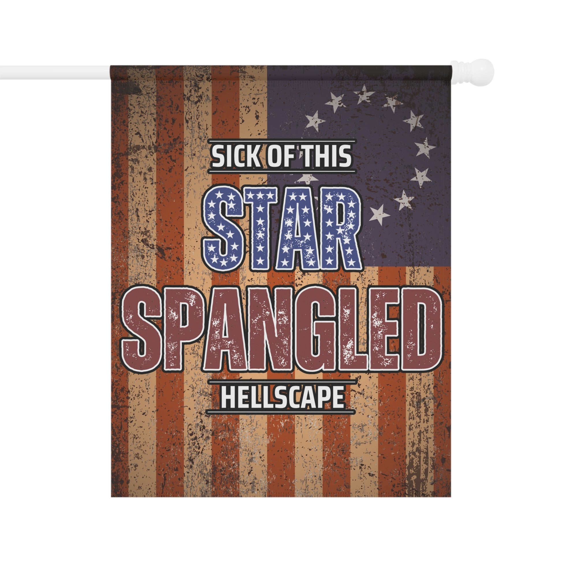 Star Spangled Hellscape 1776 American Flag Banner