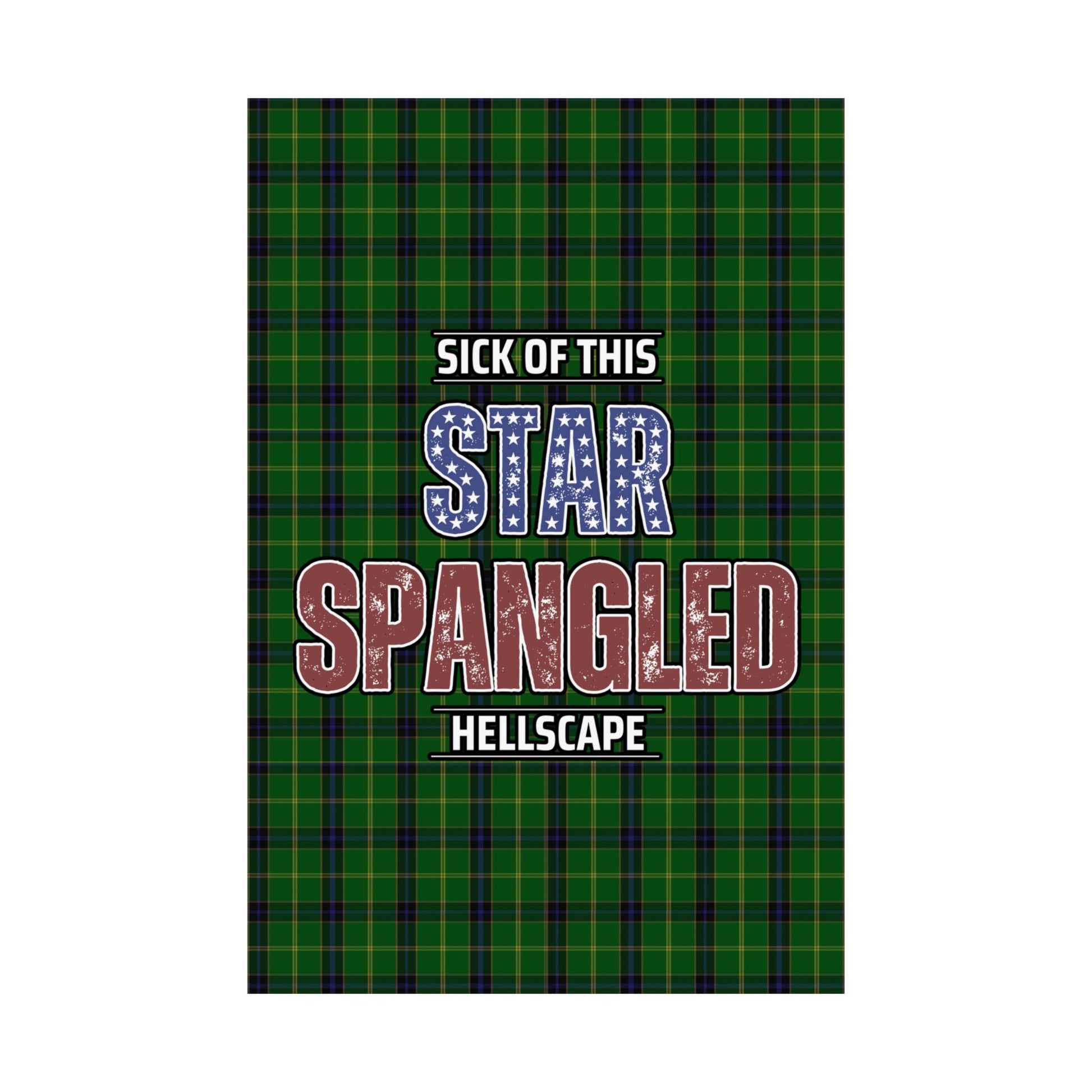 Star Spangled Hellscape Tartan Satin Poster
