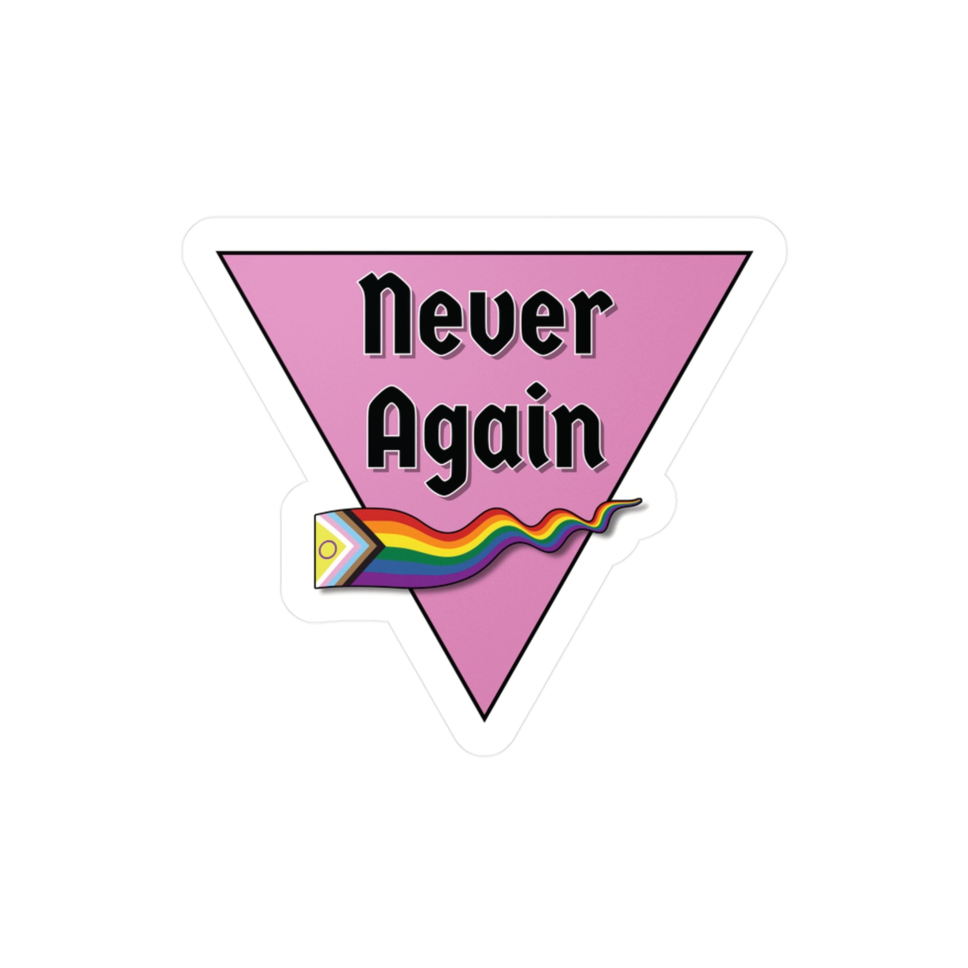 Never Again Historical Pink Triangle Kiss-Cut Vinyl Decals