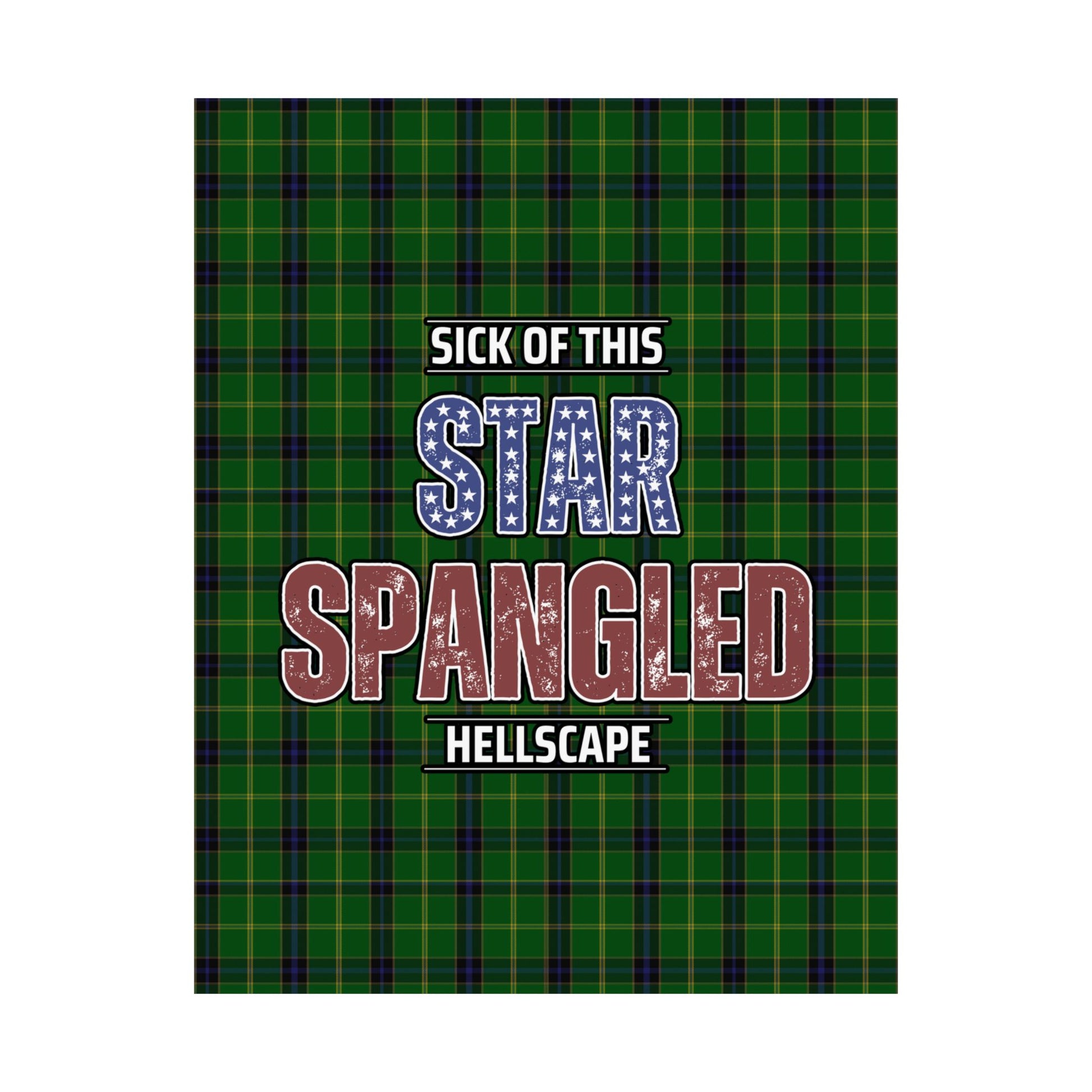 Star Spangled Hellscape Tartan Satin Poster