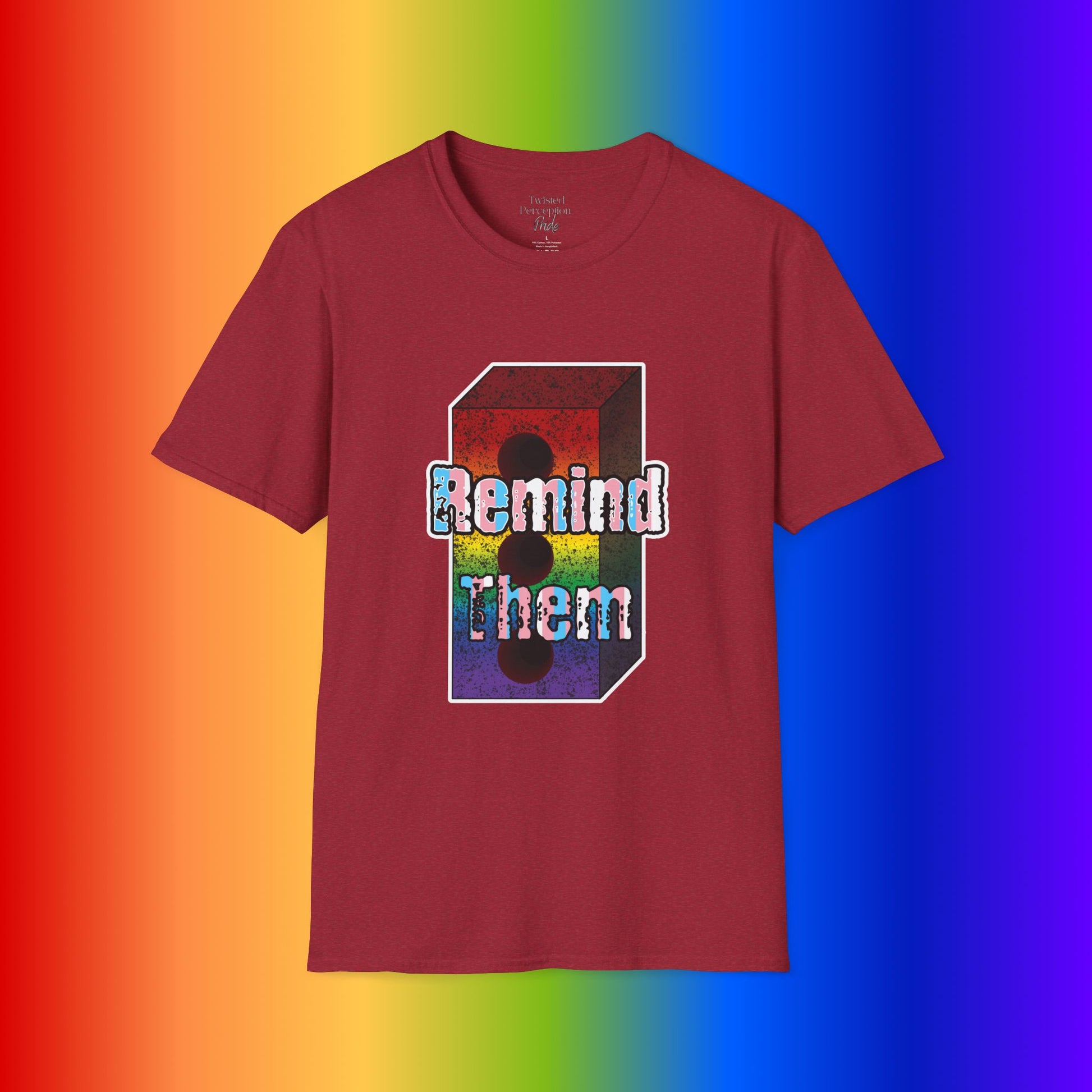 'Remind Them' Stonewall Uprising Rainbow Brick Graphic Tee