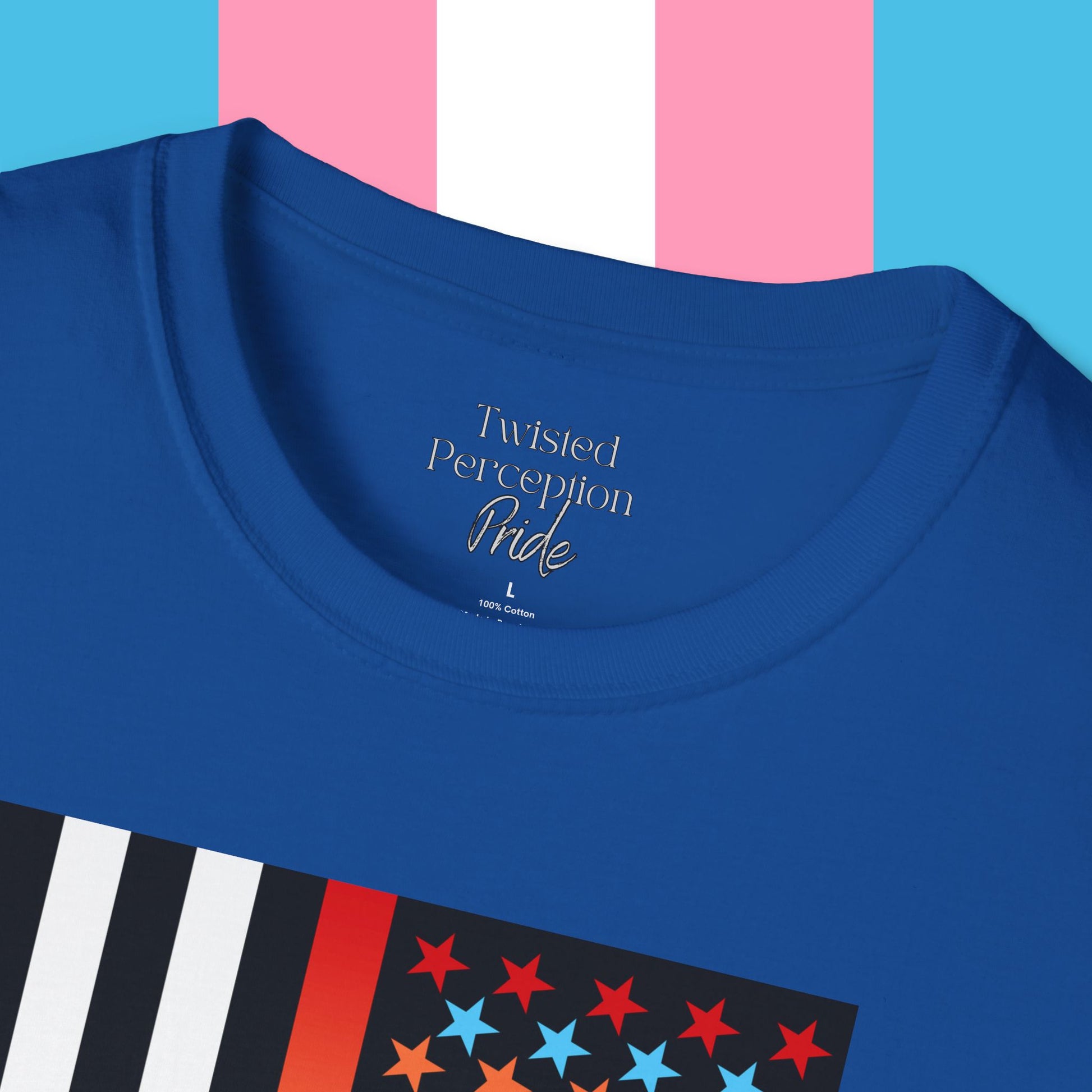 Thin Queer Line Pride Flag Unisex Softstyle T-shirt