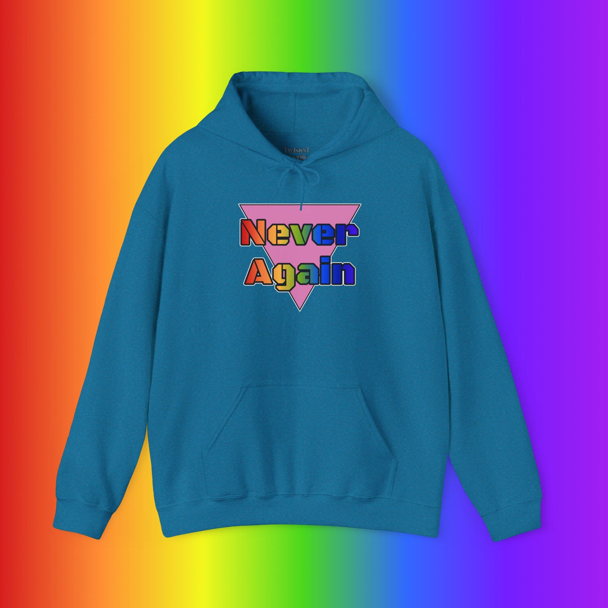 Never Again Bold Letters Heavy Blend Hoodie