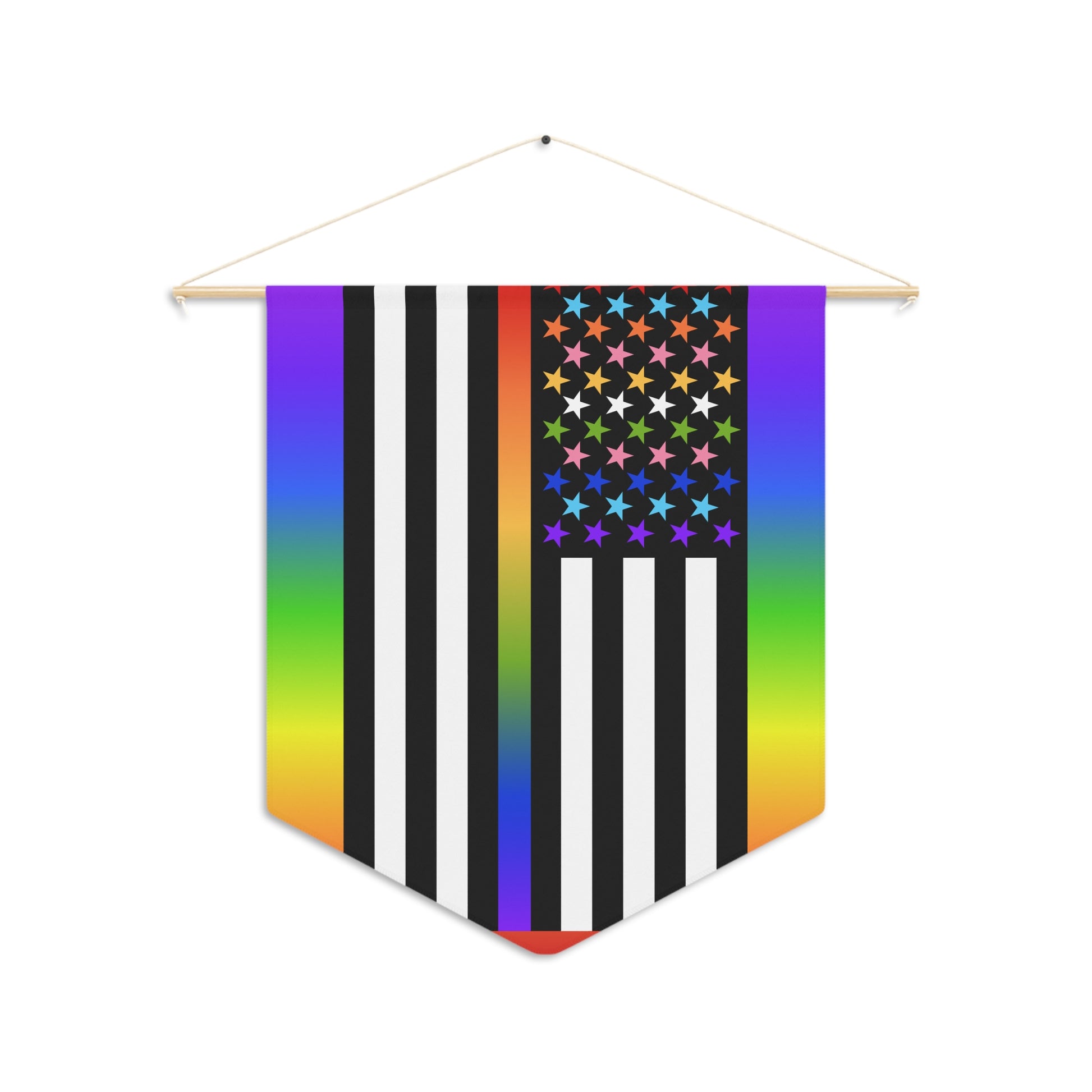 Thin Queer Line American Flag Pennant