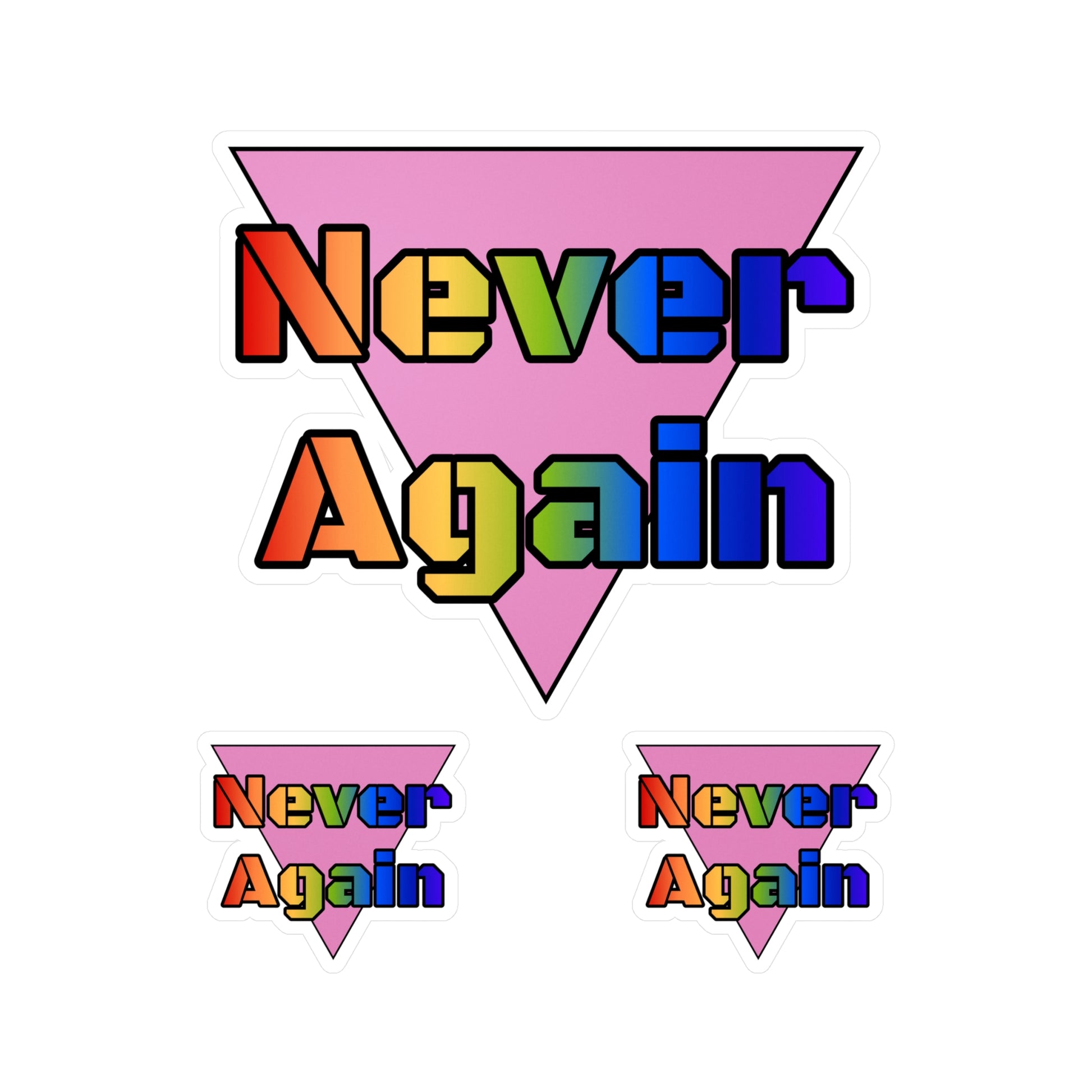 Never Again Bold Kiss-Cut Vinyl Decals