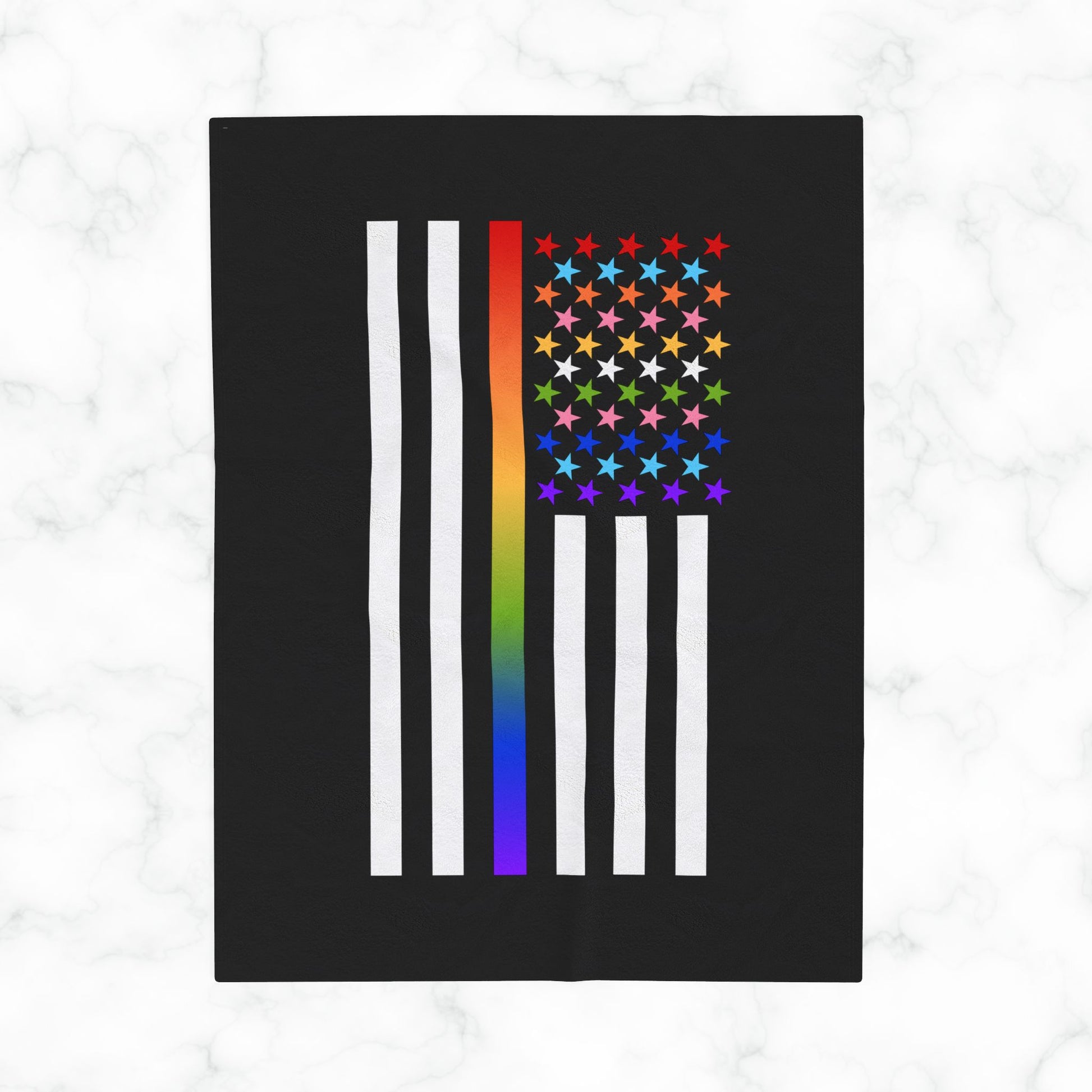 Thin Queer Line American Flag Plush Blanket