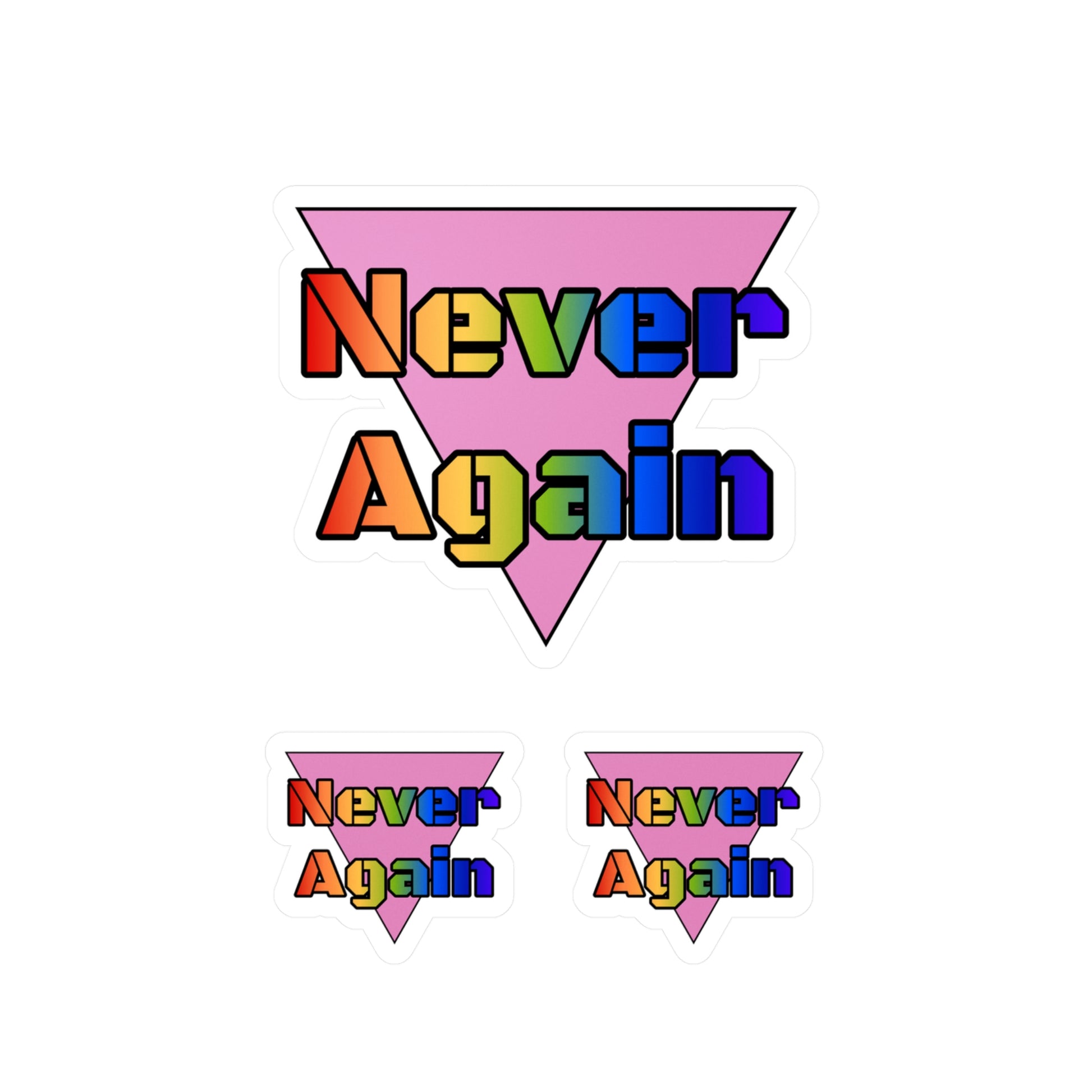Never Again Bold Kiss-Cut Vinyl Decals