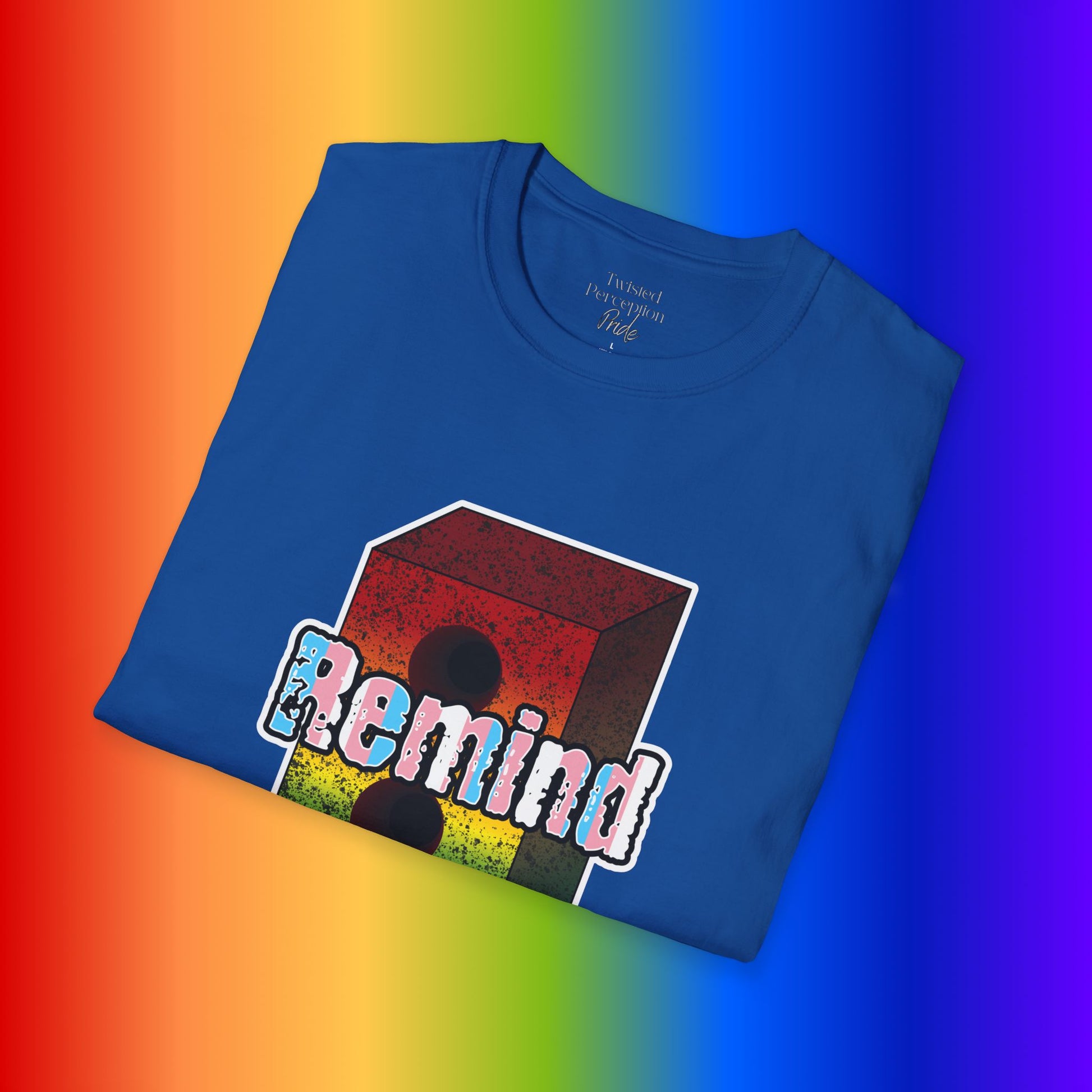 'Remind Them' Stonewall Uprising Rainbow Brick Graphic Tee