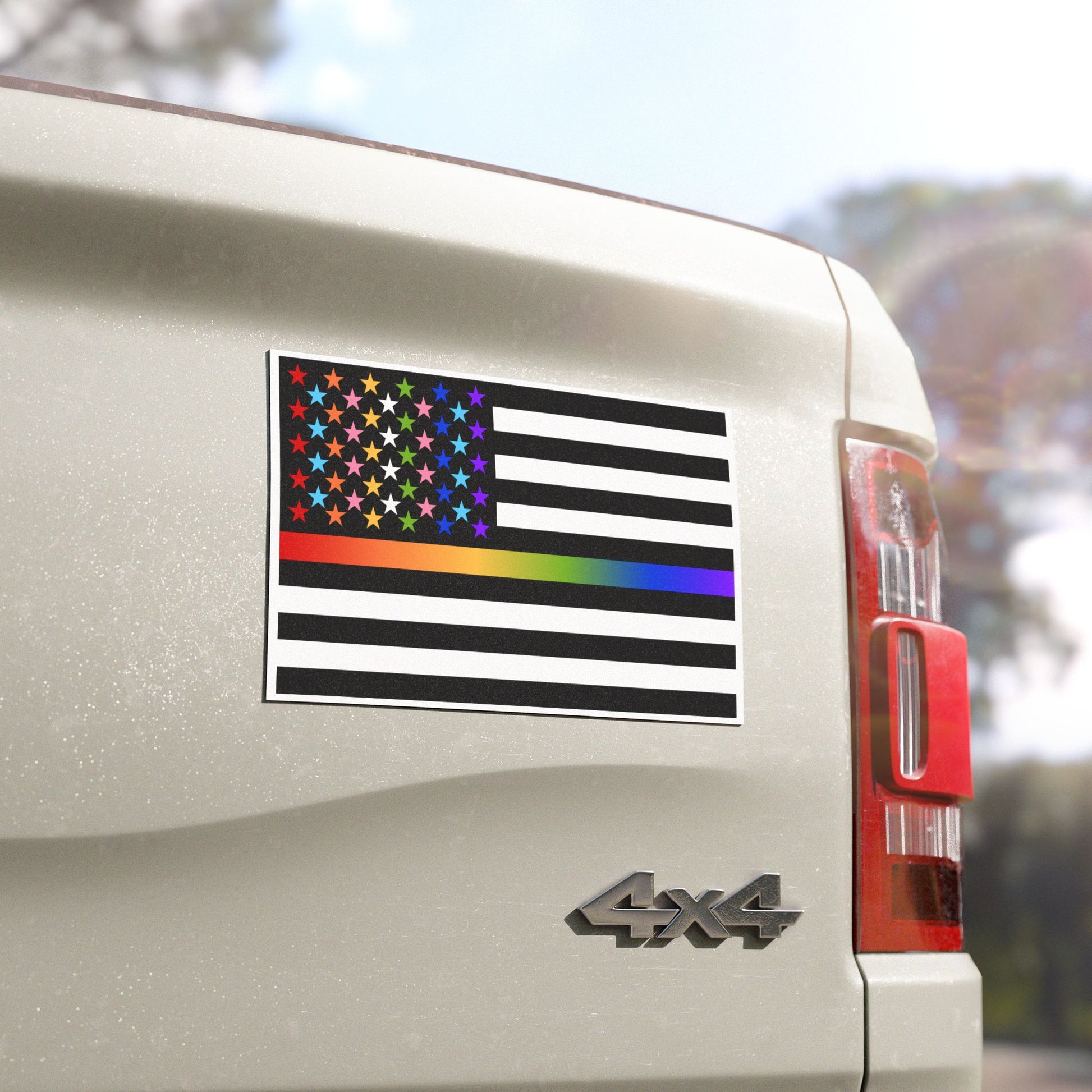 Thin Queer Line American Flag Car Magnet