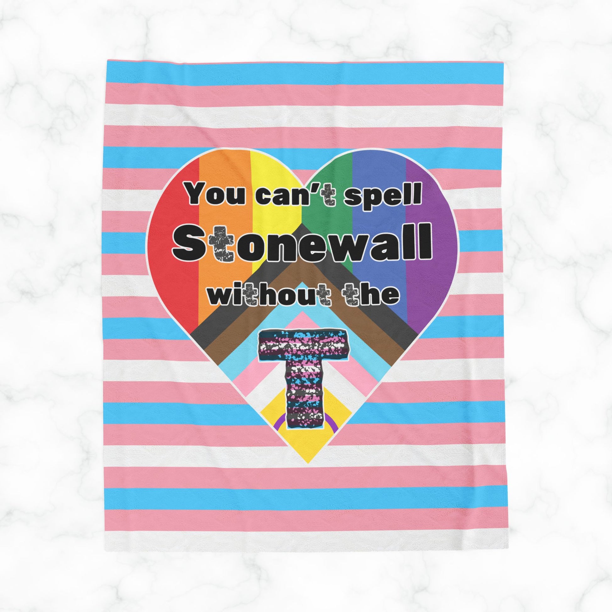 Trans Pride Stonewall Velveteen Plush Blanket