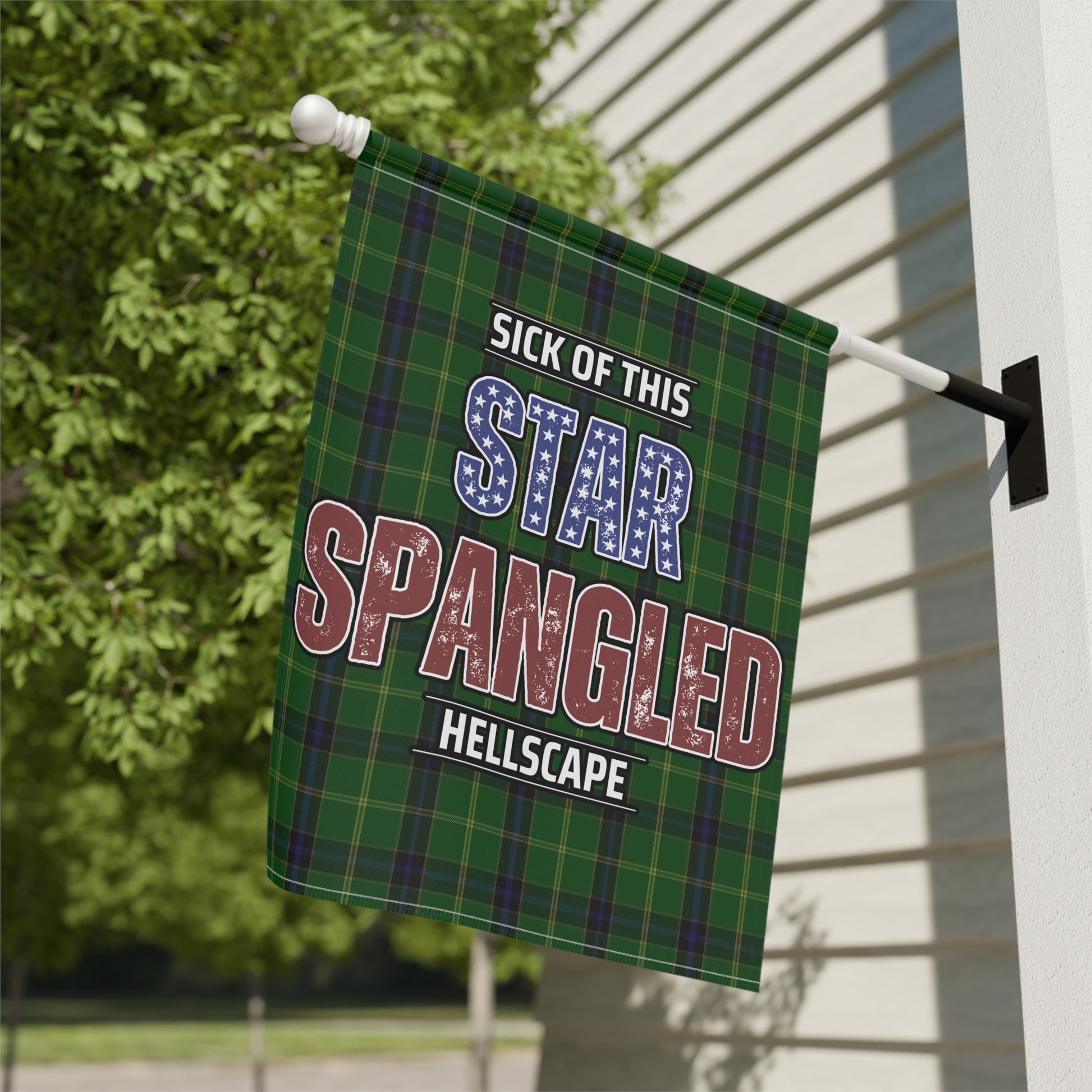 Star Spangled Hellscape Tartan Garden Banner