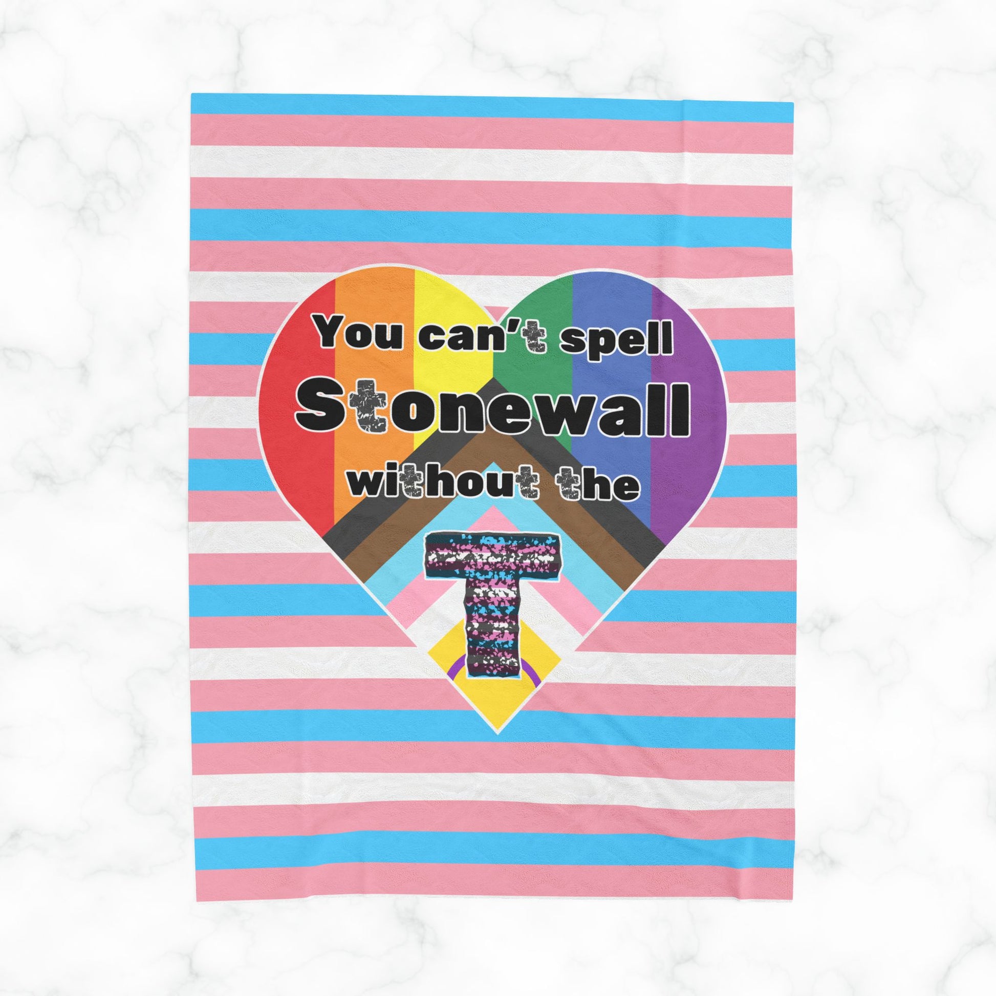 Trans Pride Stonewall Velveteen Plush Blanket