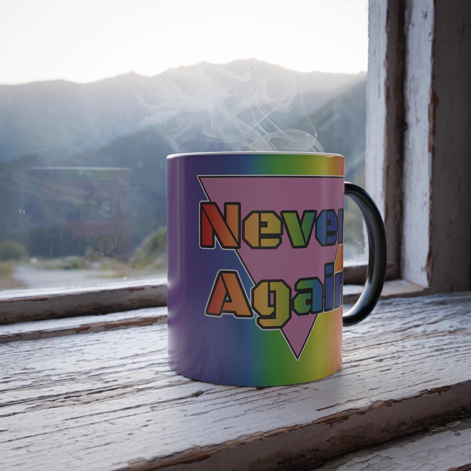 Never Again Bold Letters Color Morphing Mug