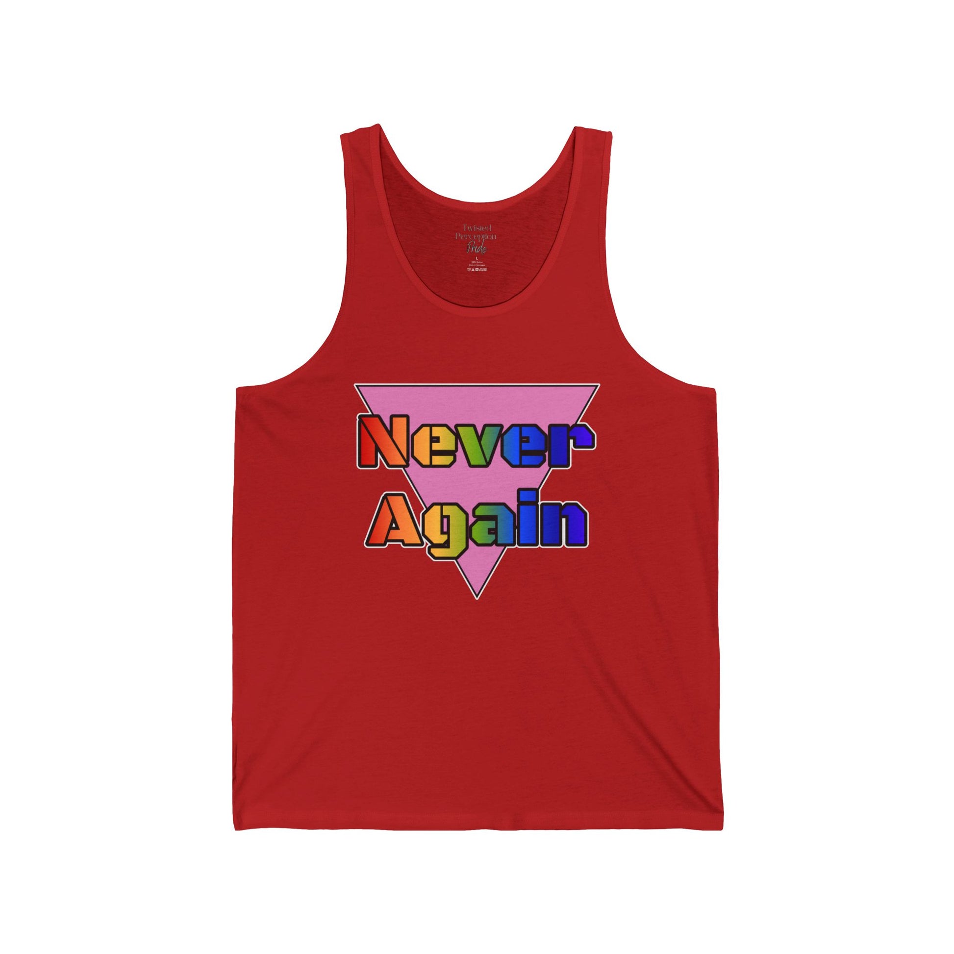 Never Again Bold Letters Jersey Tank