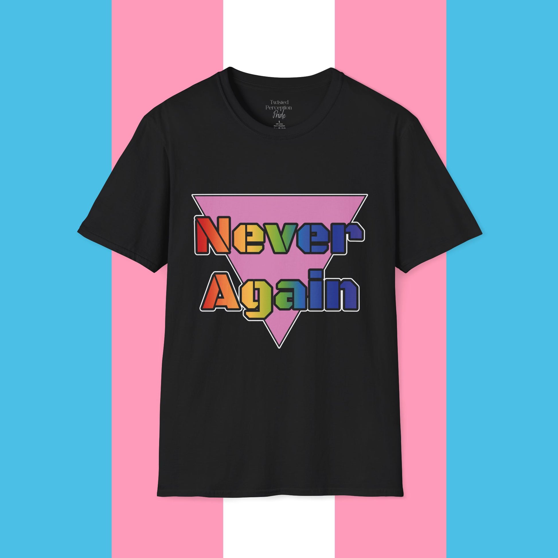 Never Again Bold Letters Gender Neutral Softstyle T-Shirt