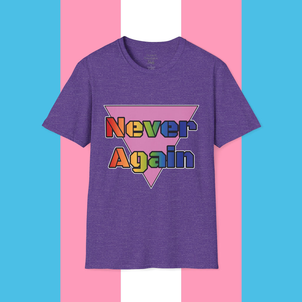 Never Again Bold Letters Gender Neutral Softstyle T-Shirt