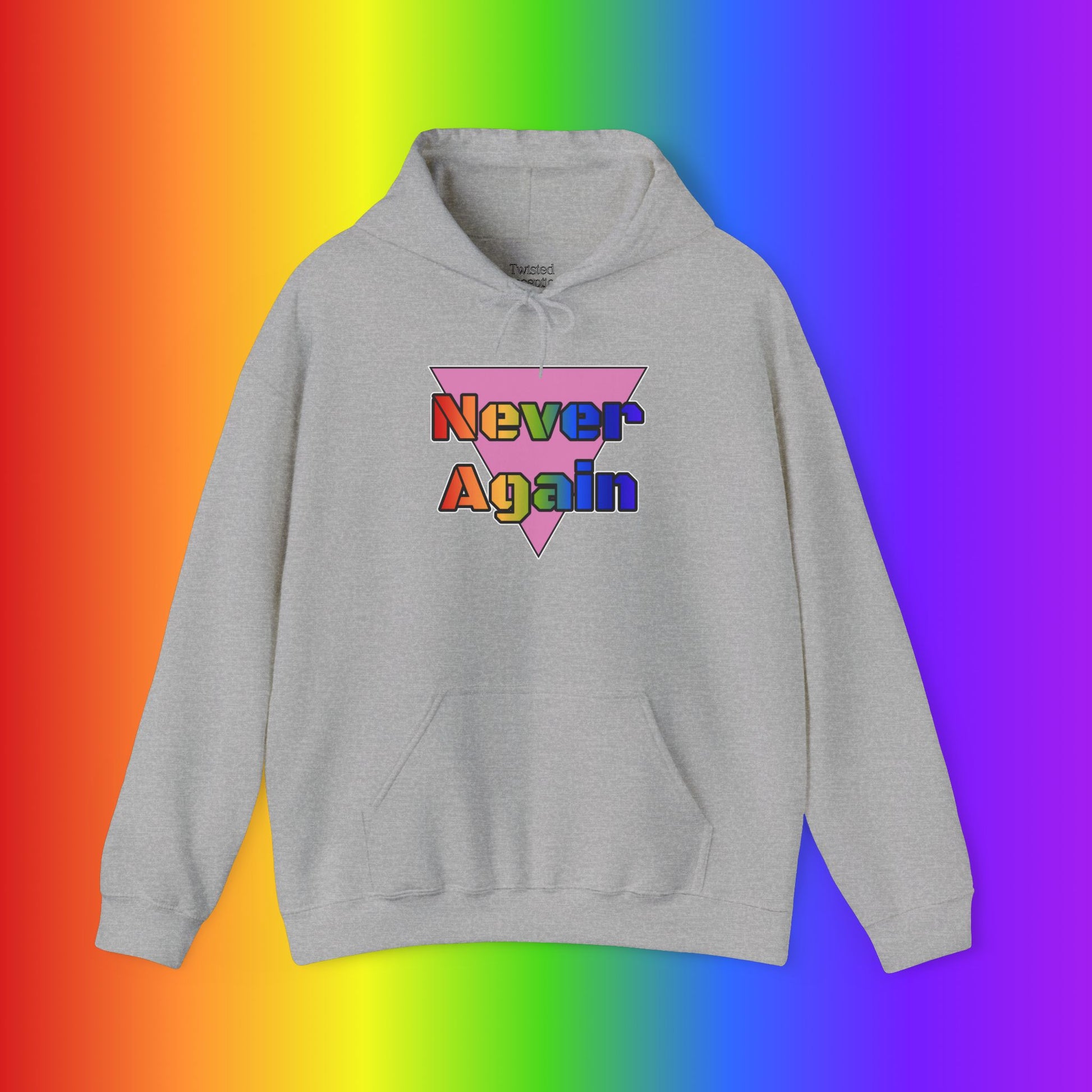 Never Again Bold Letters Heavy Blend Hoodie