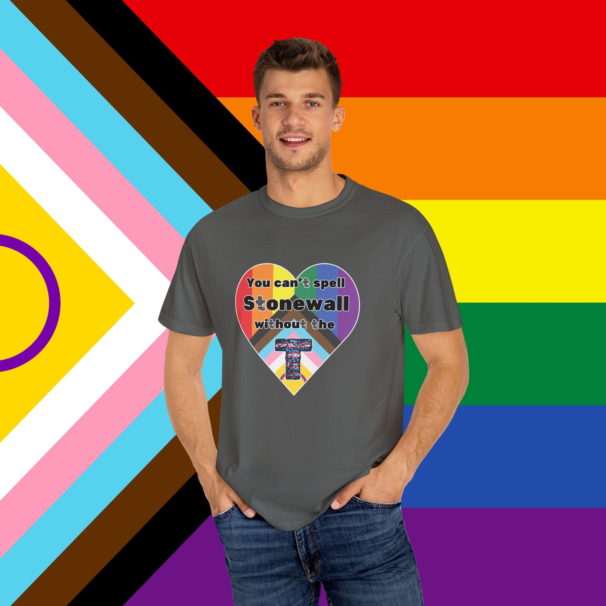 Trans Inclusion Stonewall Garment Dyed Tshirt