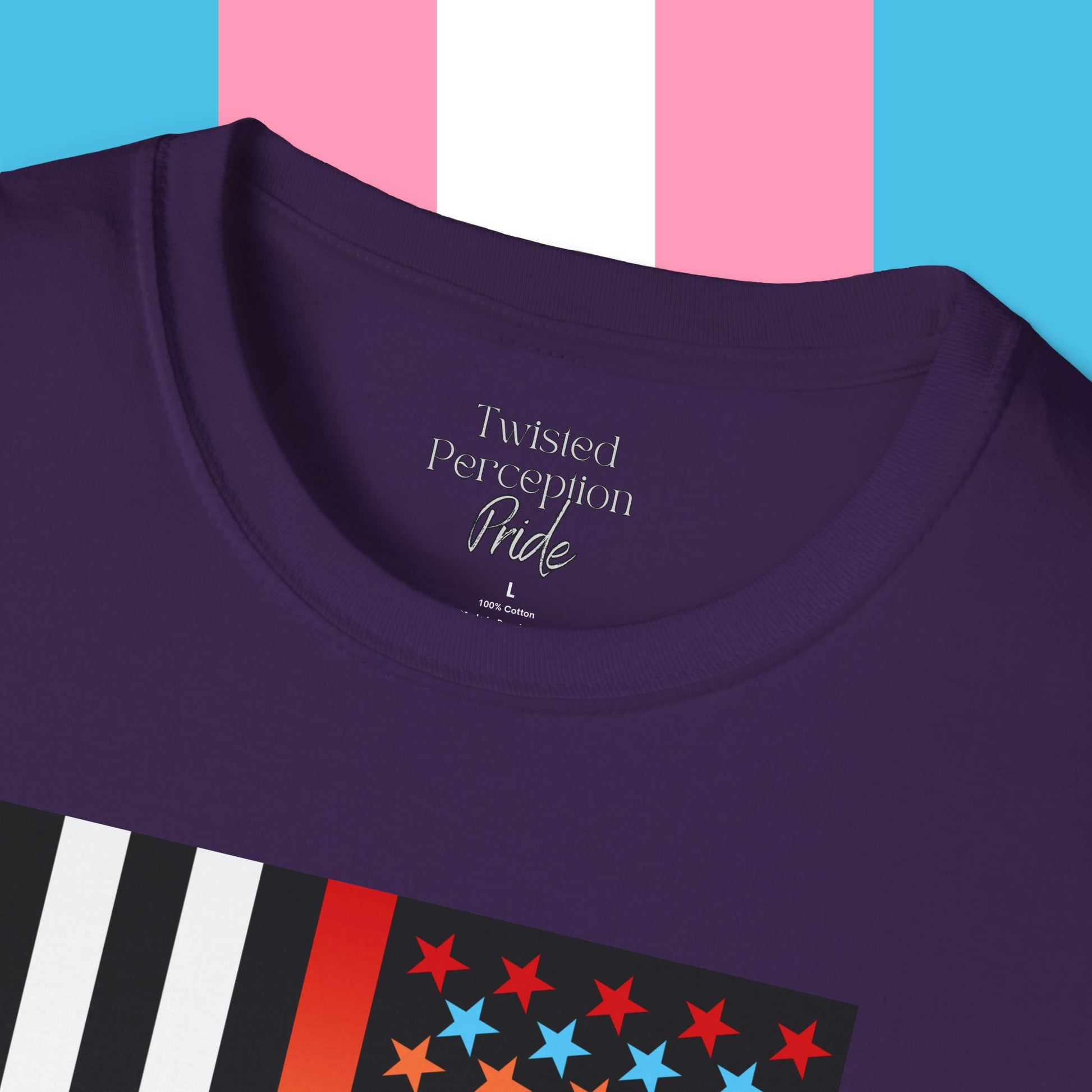 Thin Queer Line Pride Flag Unisex Softstyle T-shirt