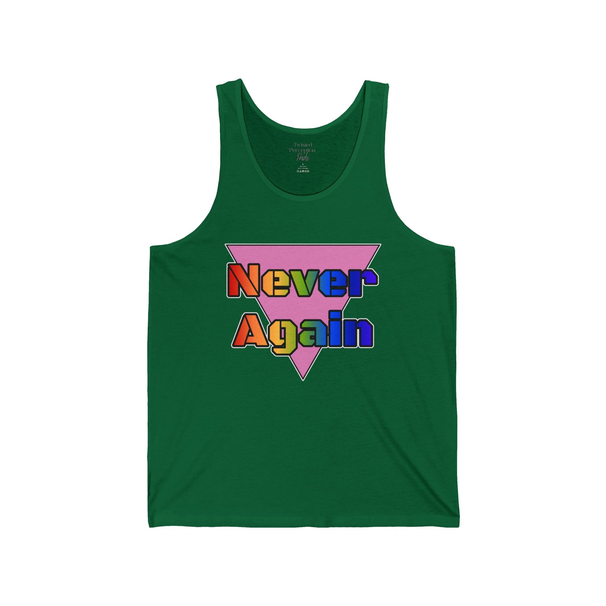 Never Again Bold Letters Jersey Tank