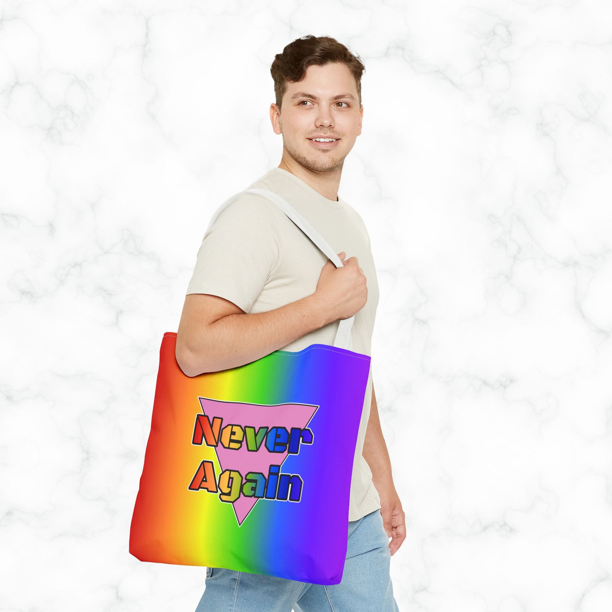 Never Again Bold Letters Tote Bag