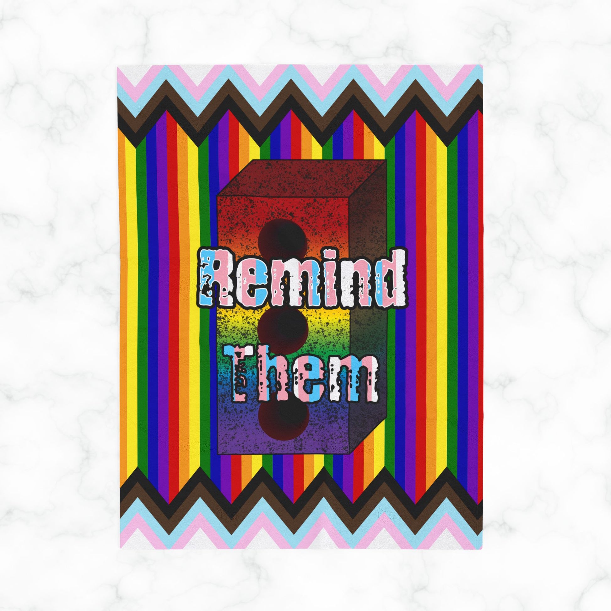 Remind Them Stonewall Brick Plush Throw Blanket
