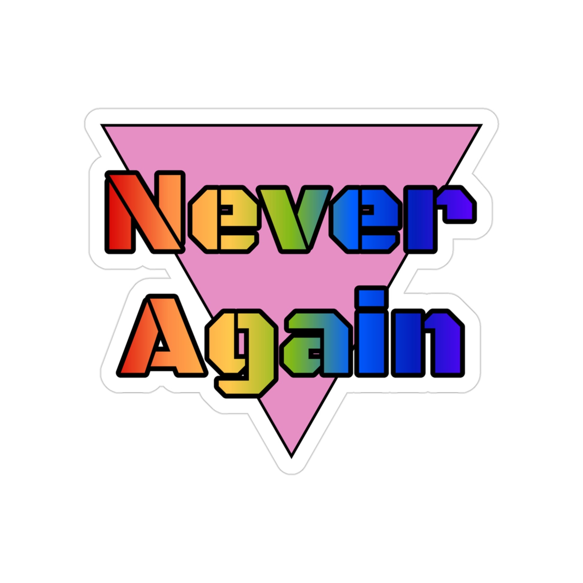 Never Again Bold Letters Outdoor Sticker