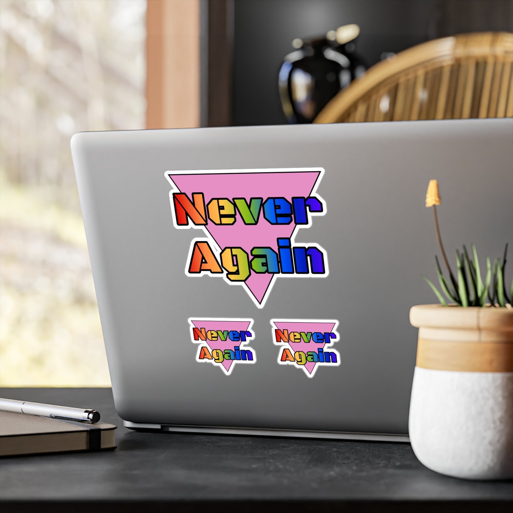 Never Again Bold Kiss-Cut Vinyl Decals