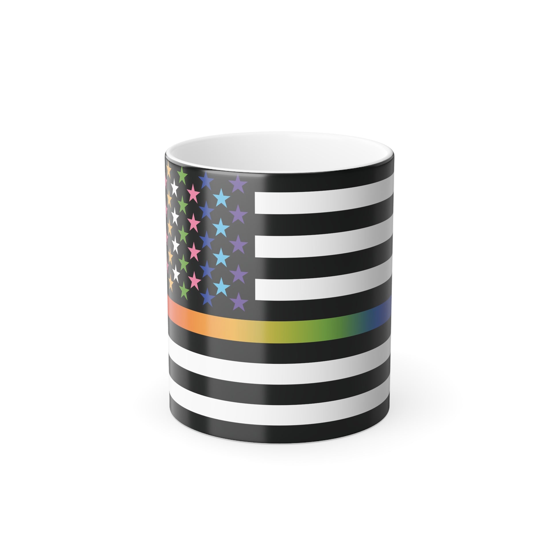 Thin Queer Line American Flag Color Morphing Mug - 11oz